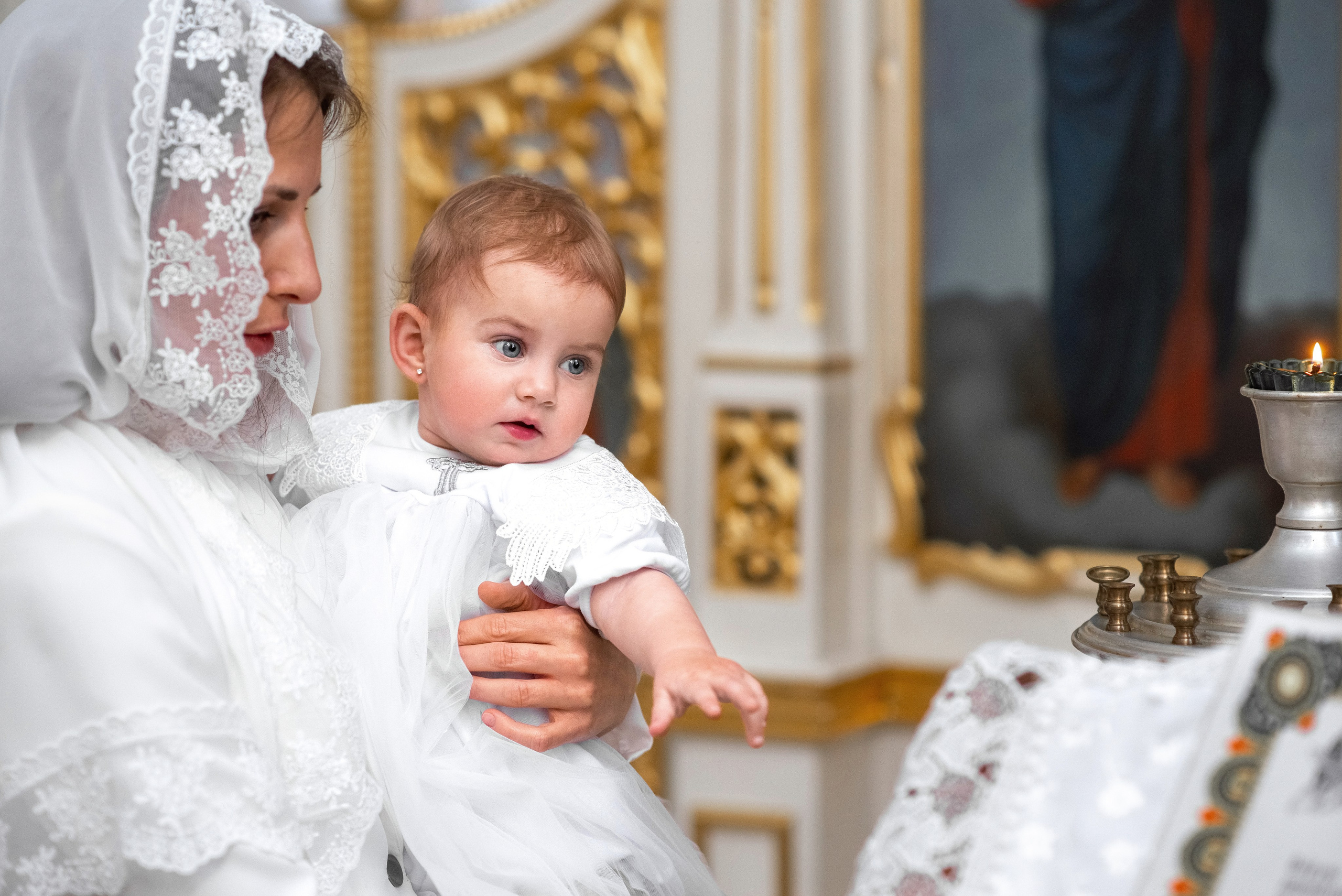 Крещение Настюши в храме Марии Магдалены. Семейный фотограф на выписку из роддома и крещение Минск Настя Гришук