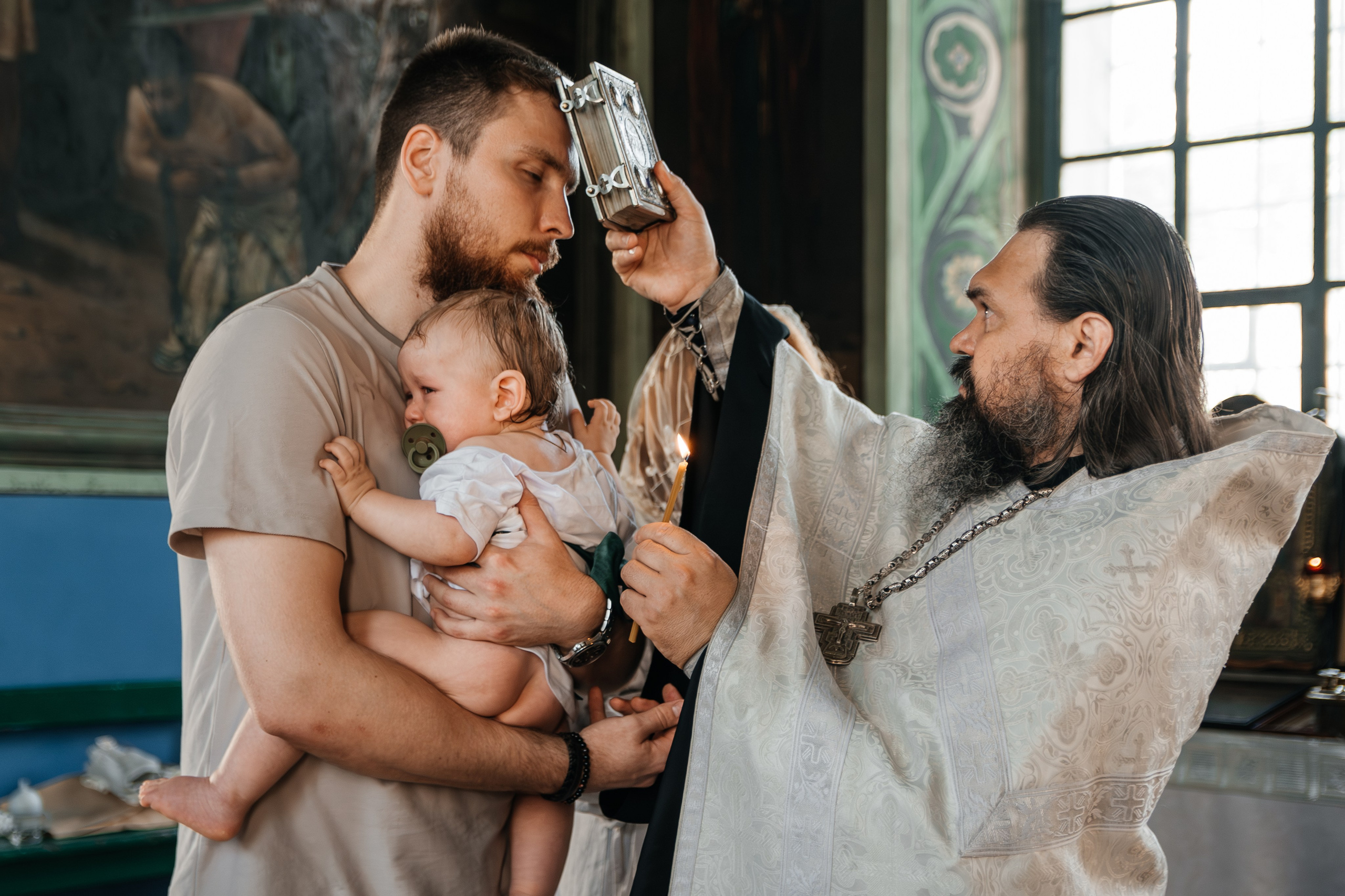 Фотосессия крещения Лукьяна в Обуховке. Семейный и детский фотограф Кущ Наташа