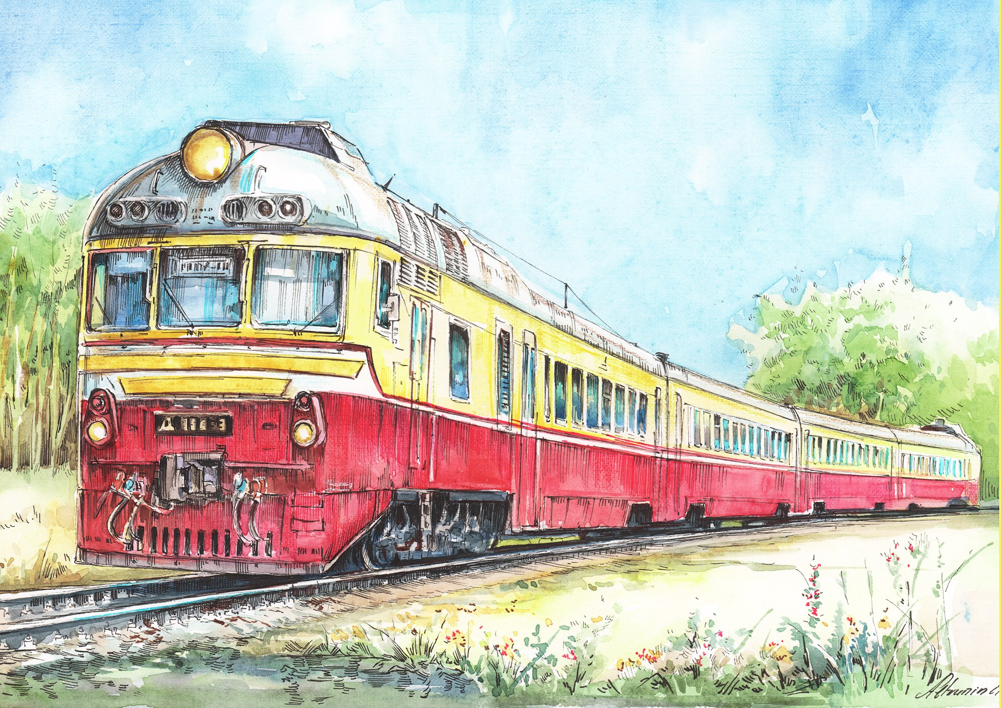 Железная дорога (2022-2024). Художник Александр Петрунин