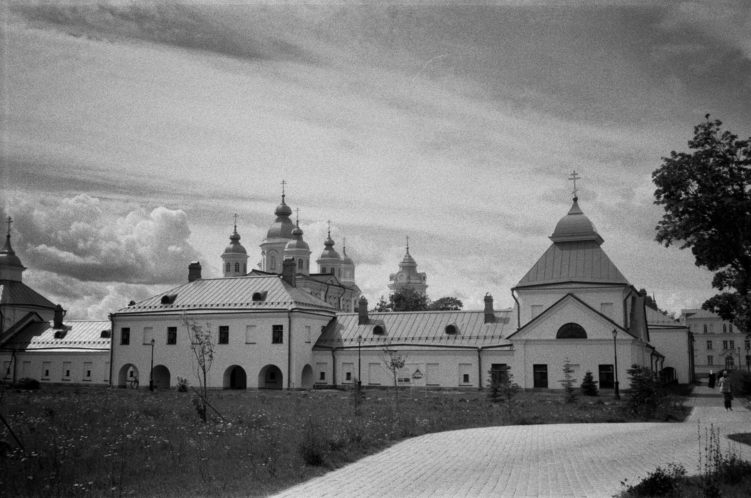 Остров Коневец на черно-белую пленку