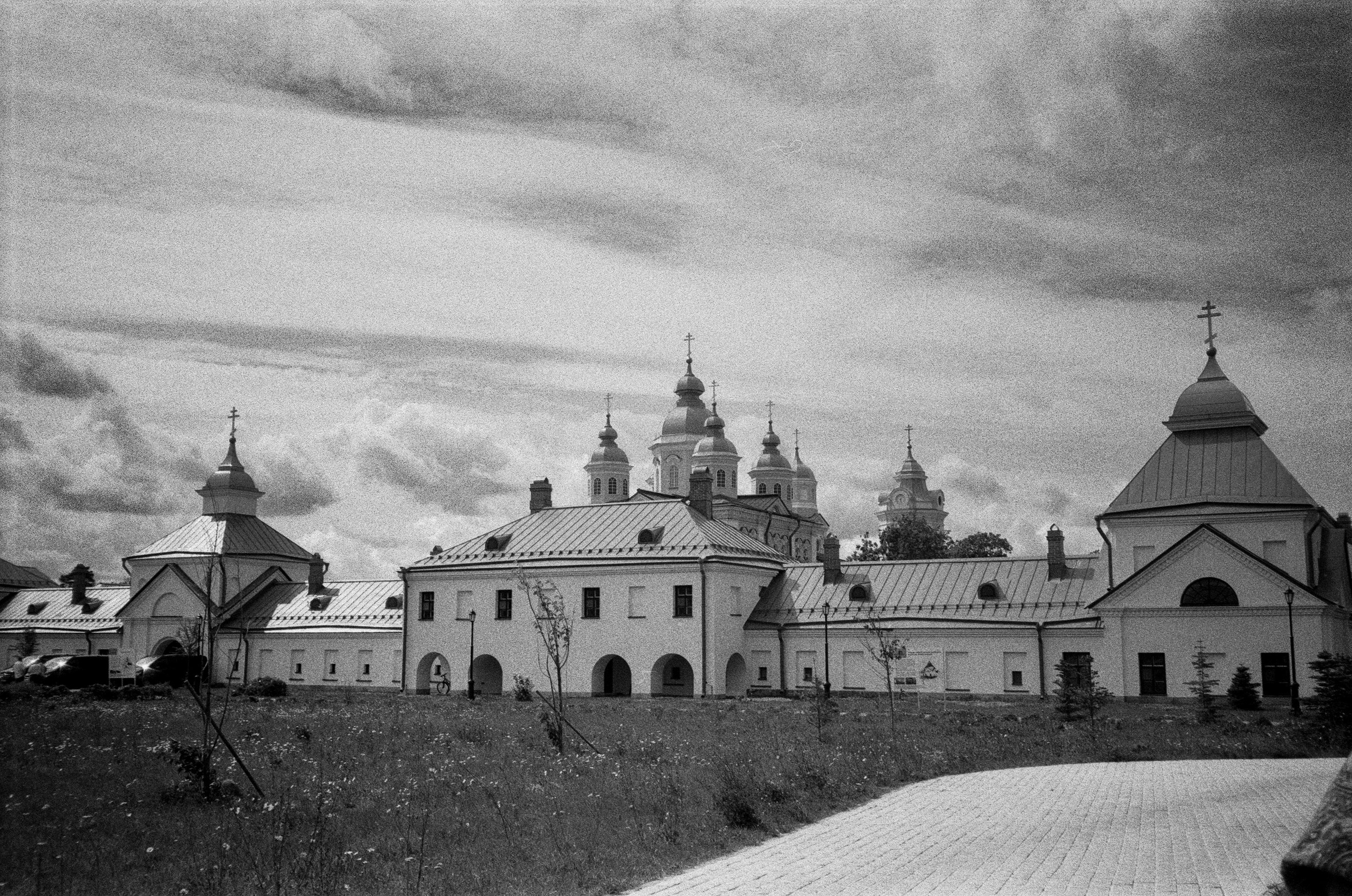 Остров Коневец на черно-белую пленку