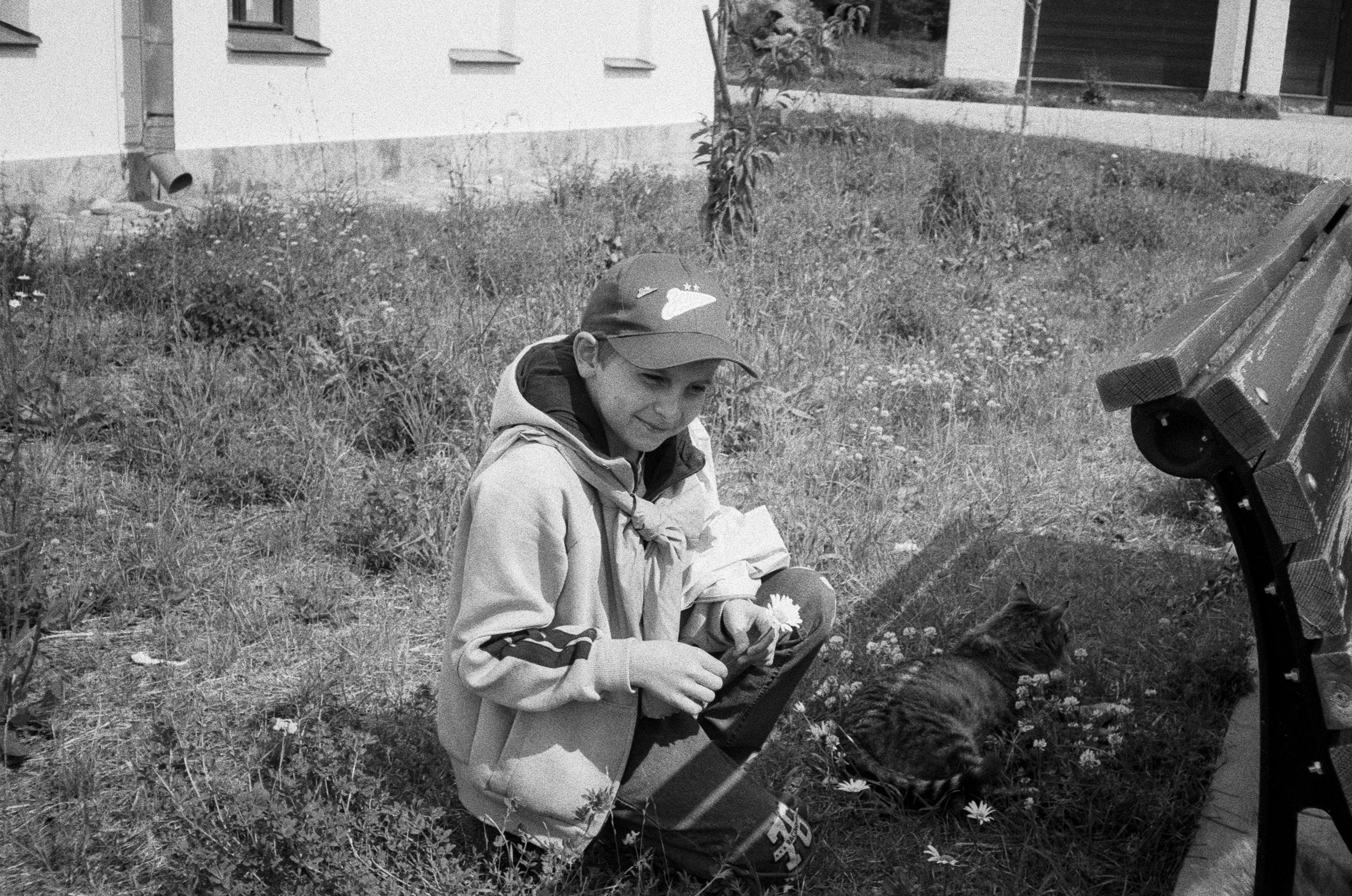 Остров Коневец на черно-белую пленку