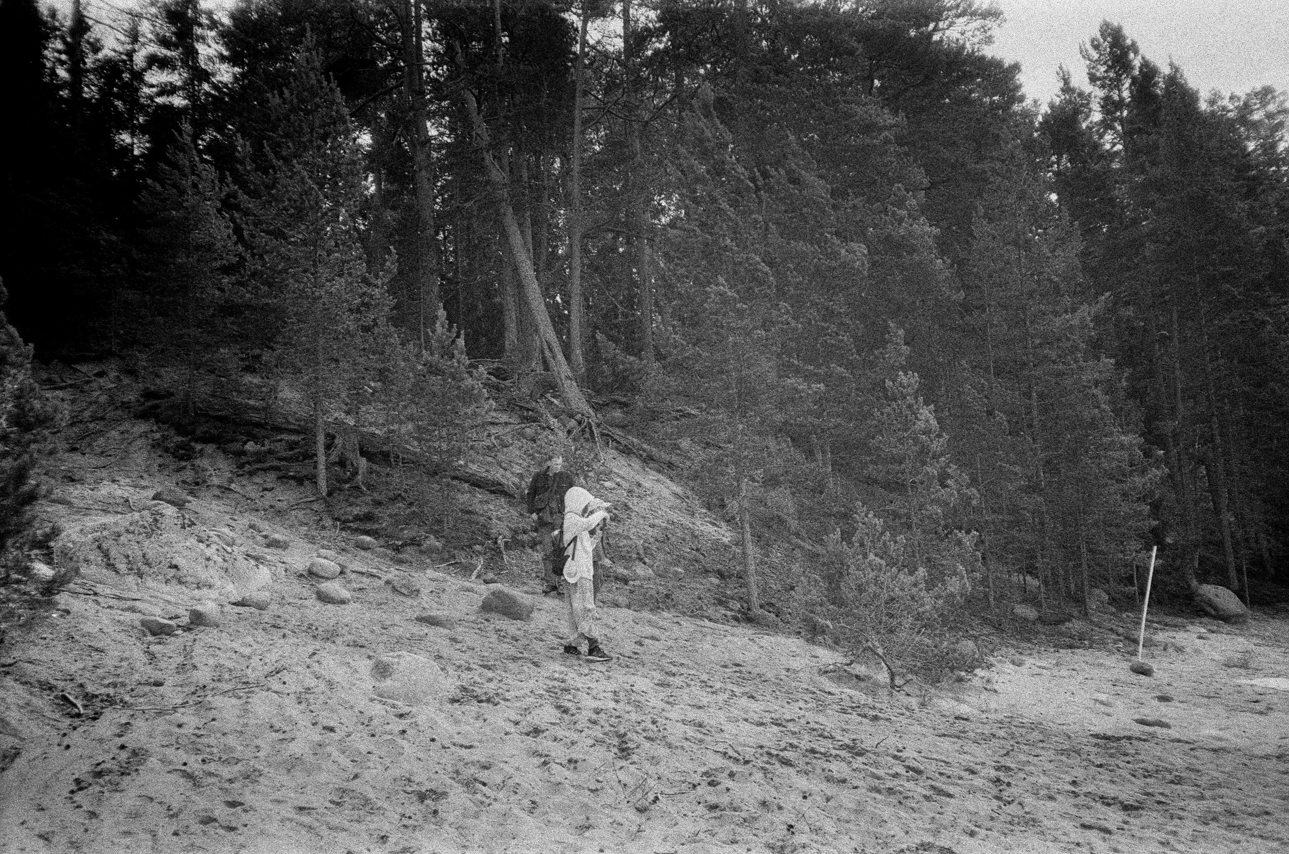 Остров Коневец на черно-белую пленку