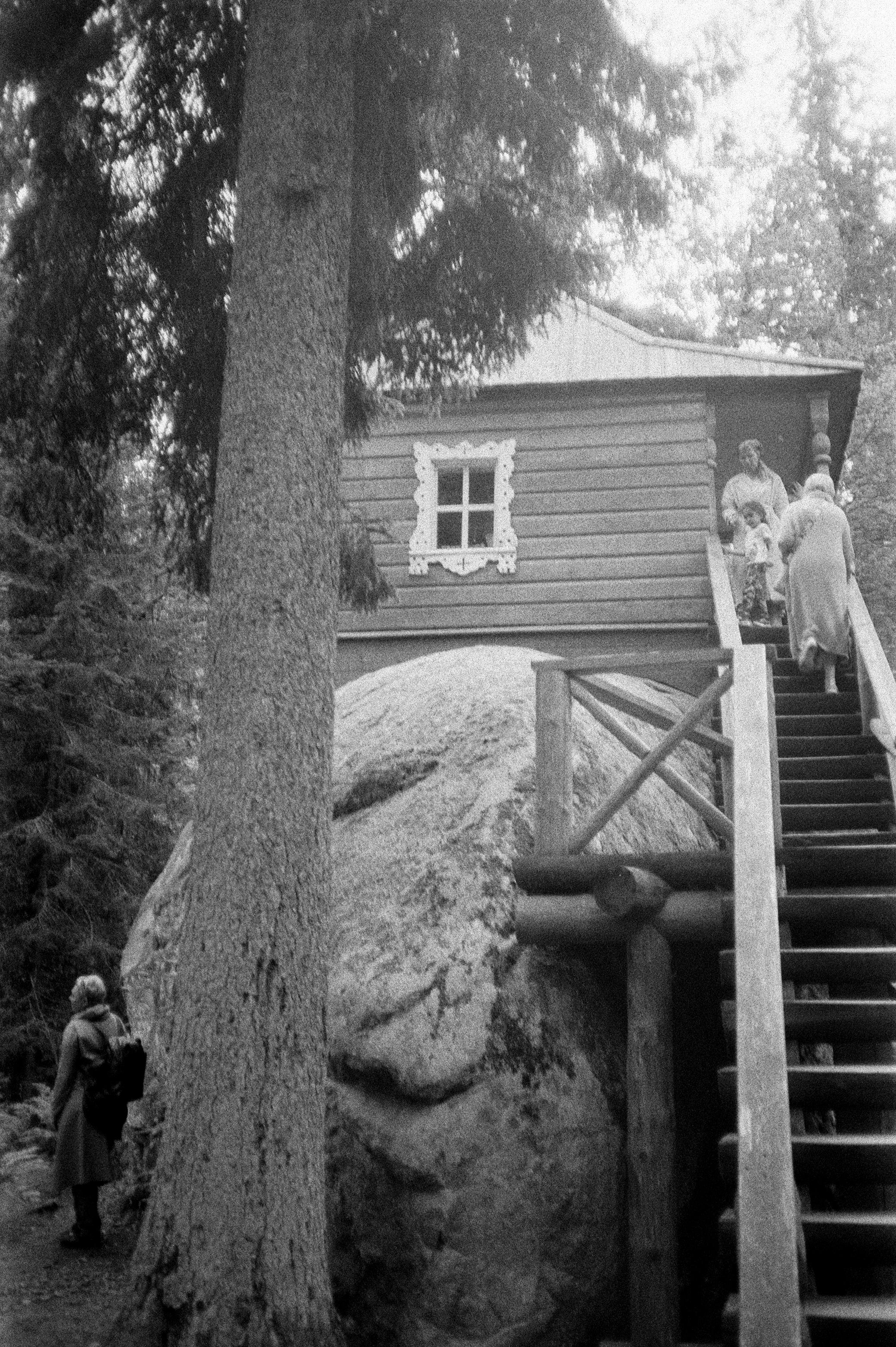 Остров Коневец на черно-белую пленку