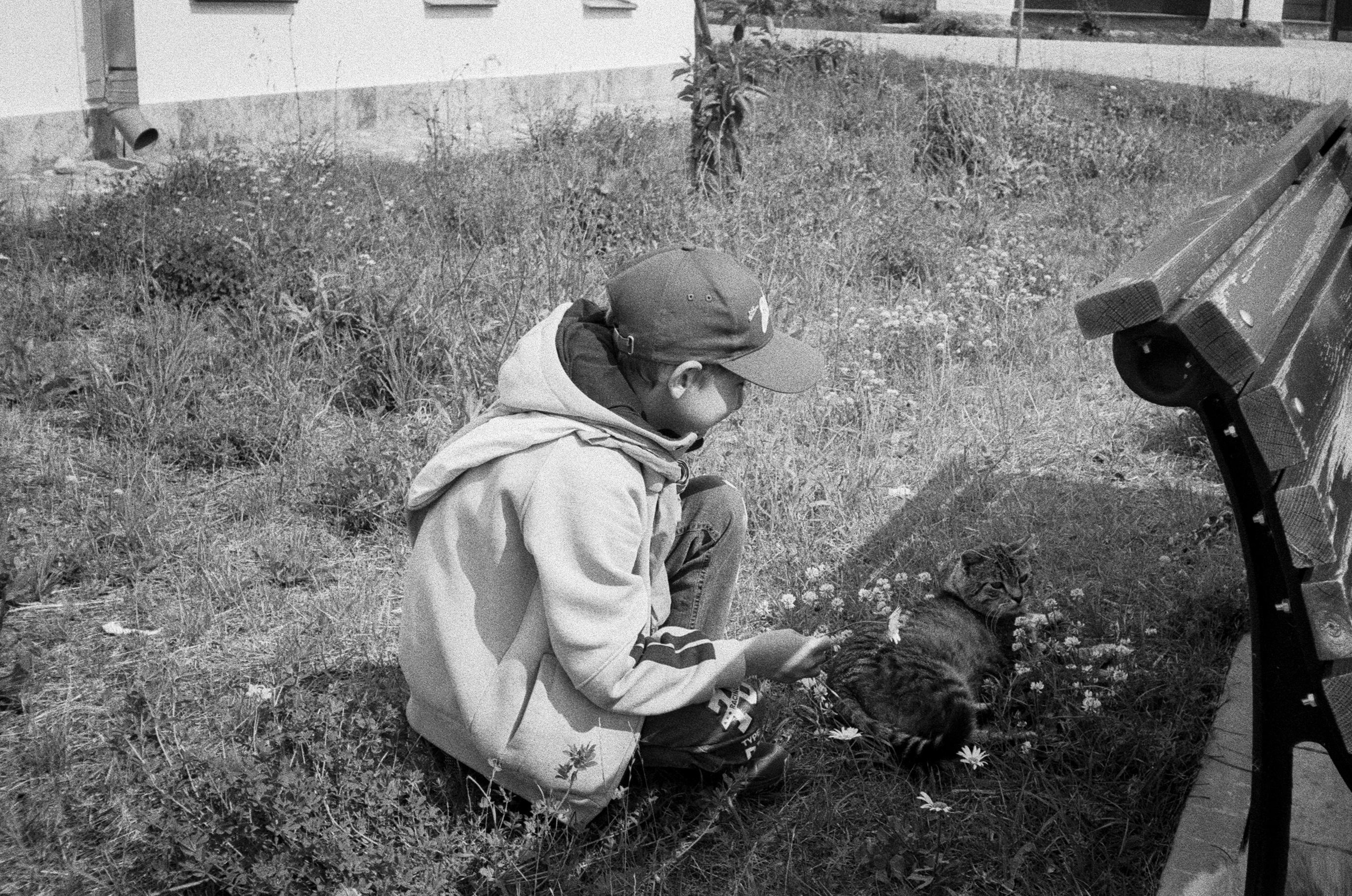 Остров Коневец на черно-белую пленку