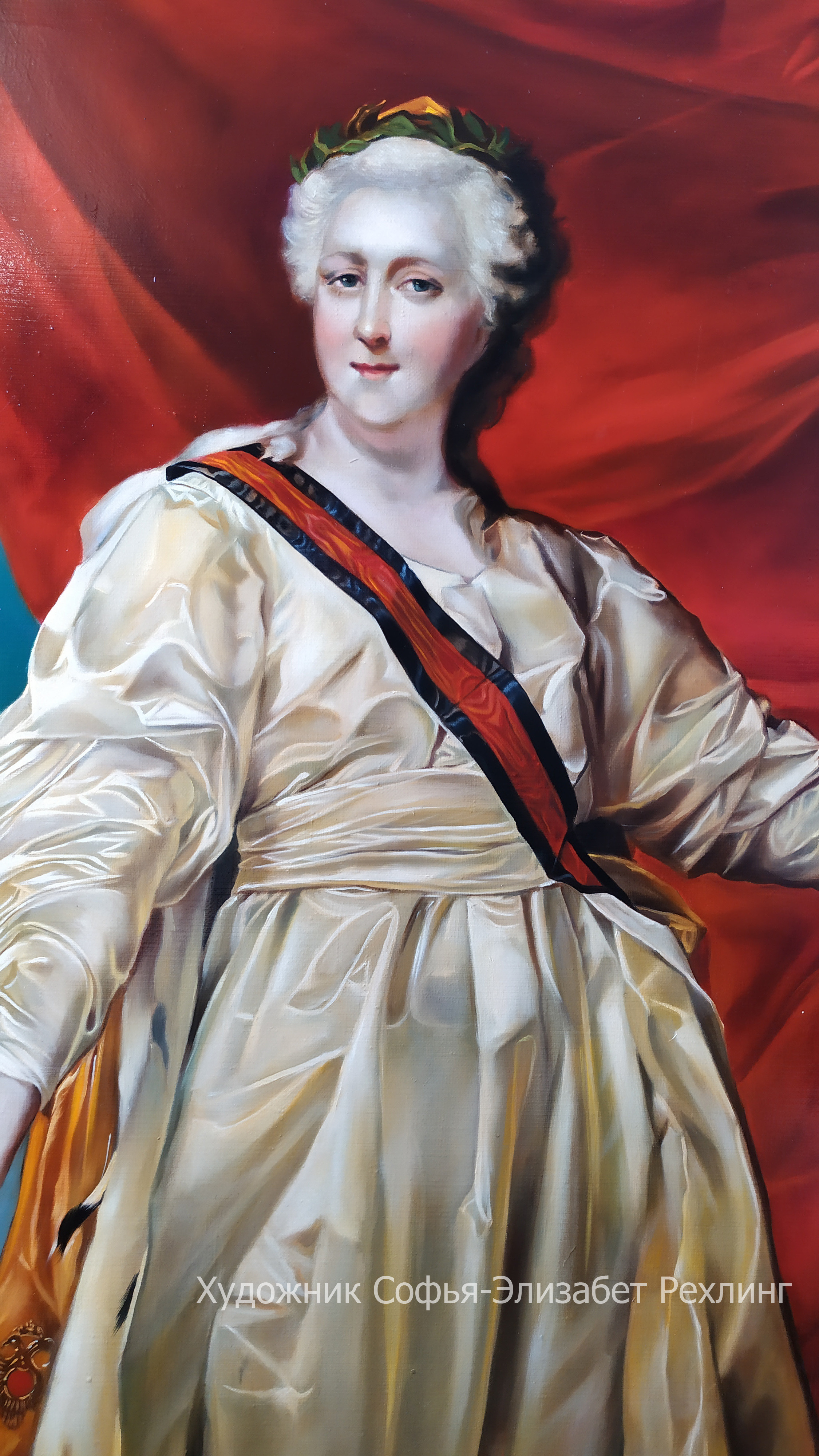 Заказать портрет по фотографии. Живопись. Художник Софья Рехлинг. Женский портрет. Портрет Екатерины II. Художник Левицкий Д.Г.
