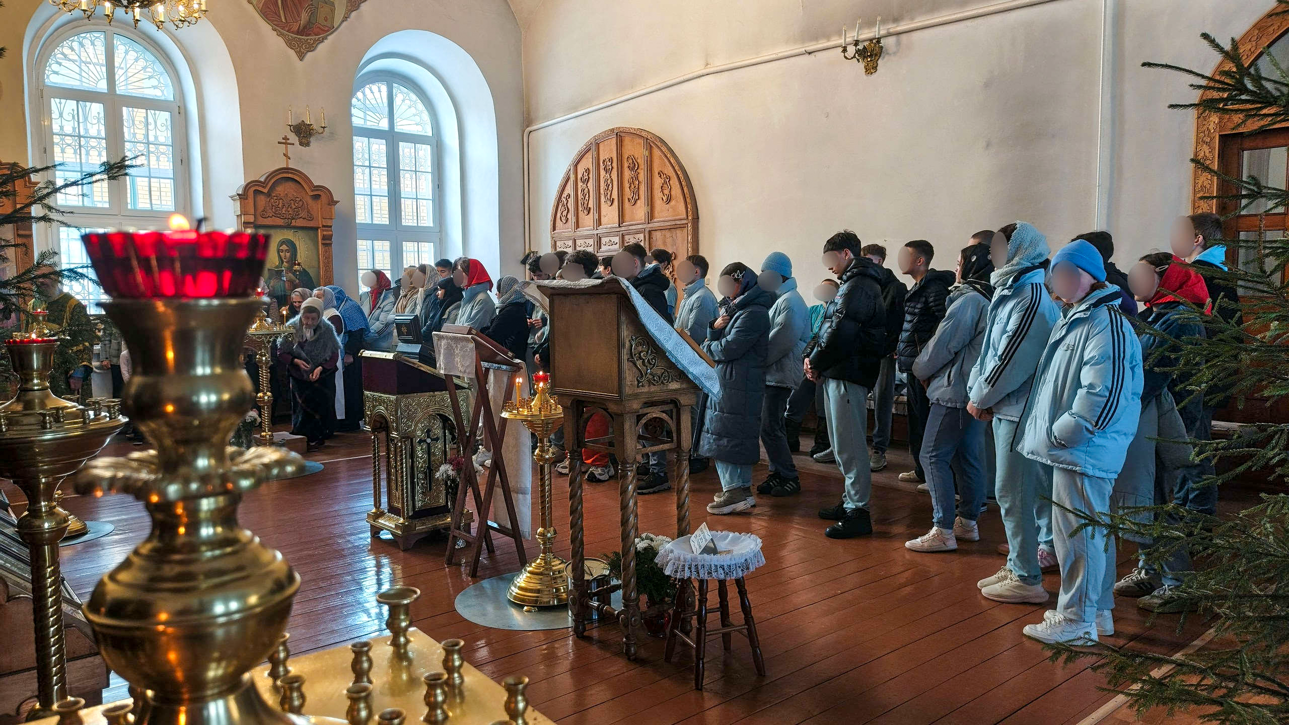 Встреча с реабилитантами в Свято-Никольском храме. Никольская Церковь 1740 г. Козельск