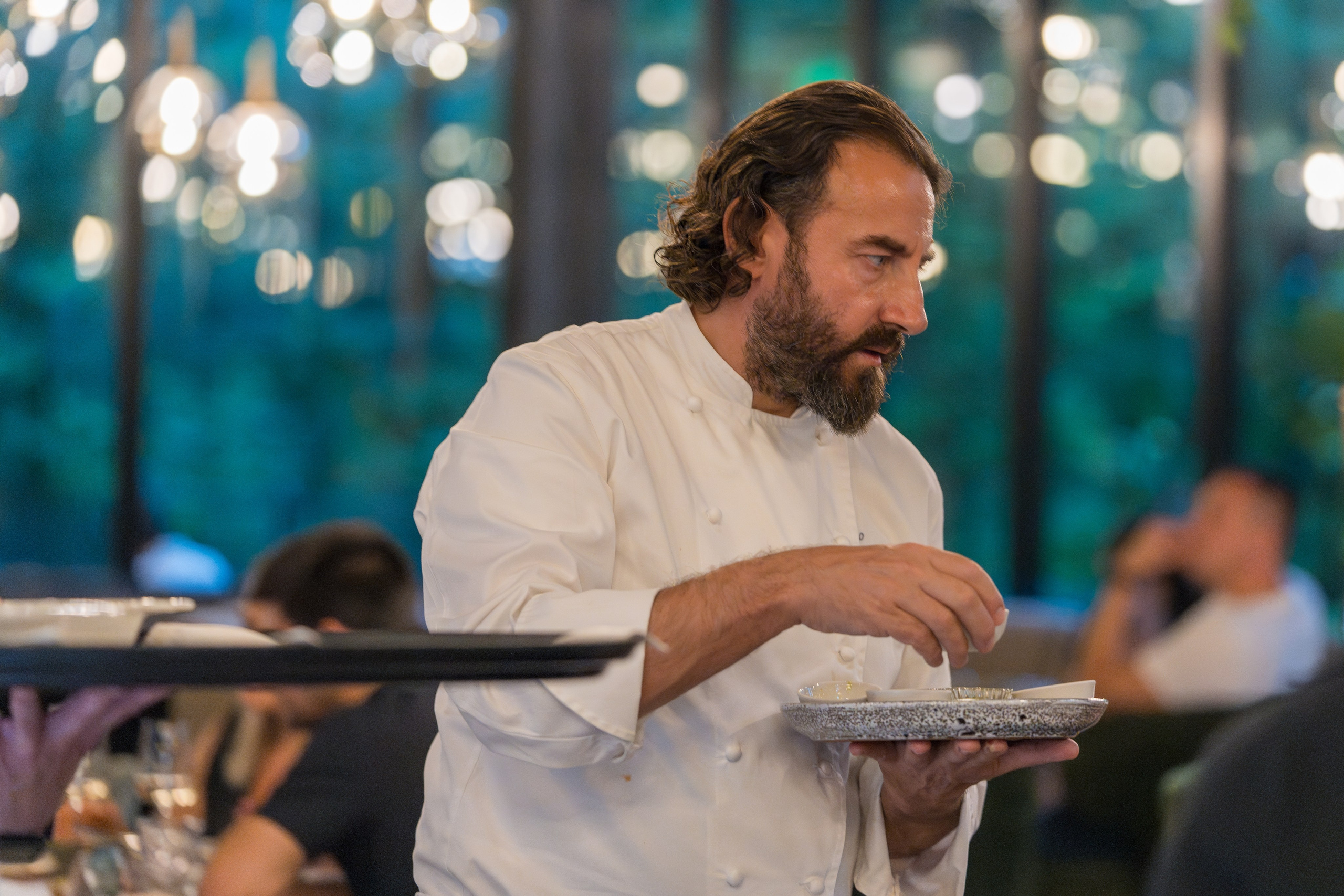 Гастрономический ужин «Лесная Италия» с Мирко Дзаго в ресторане RiverSide. Репортажный фотограф в Красной Поляне и Сочи Павлюченко Екатерина