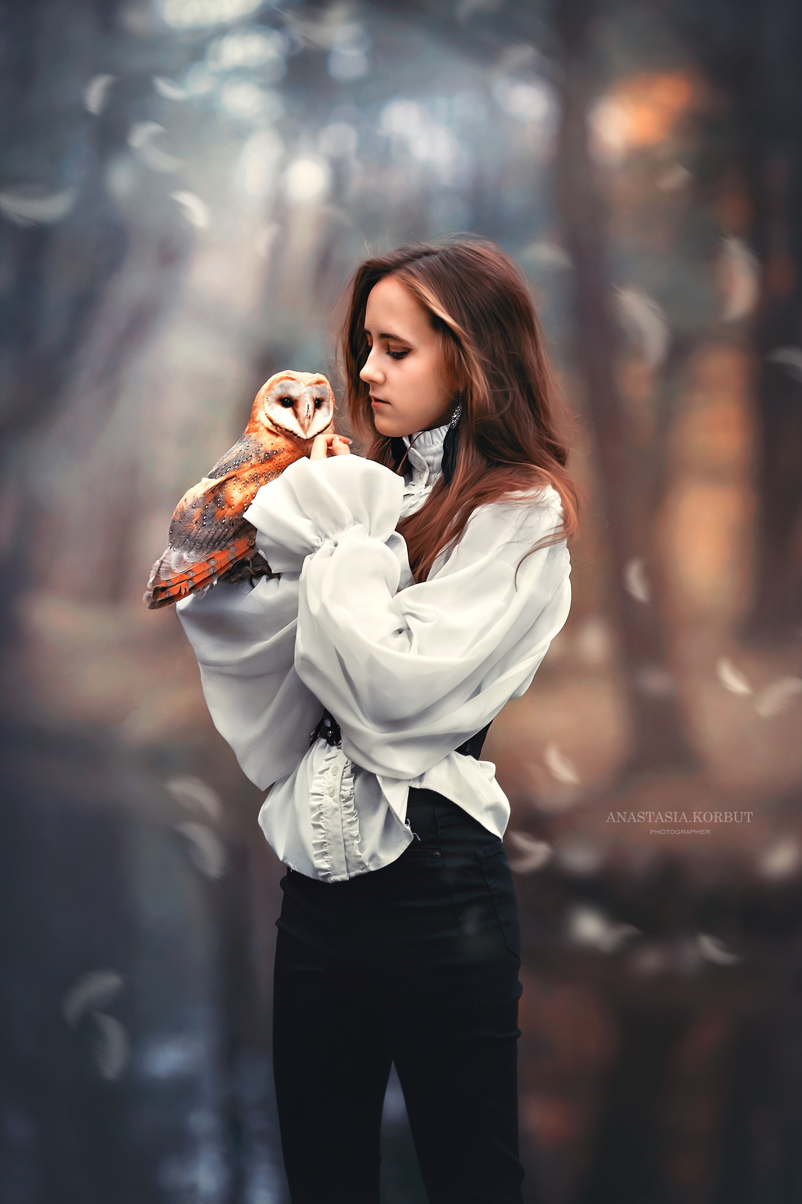 Фотосессия с совой. Арт фотограф в Минске Анастасия Корбут