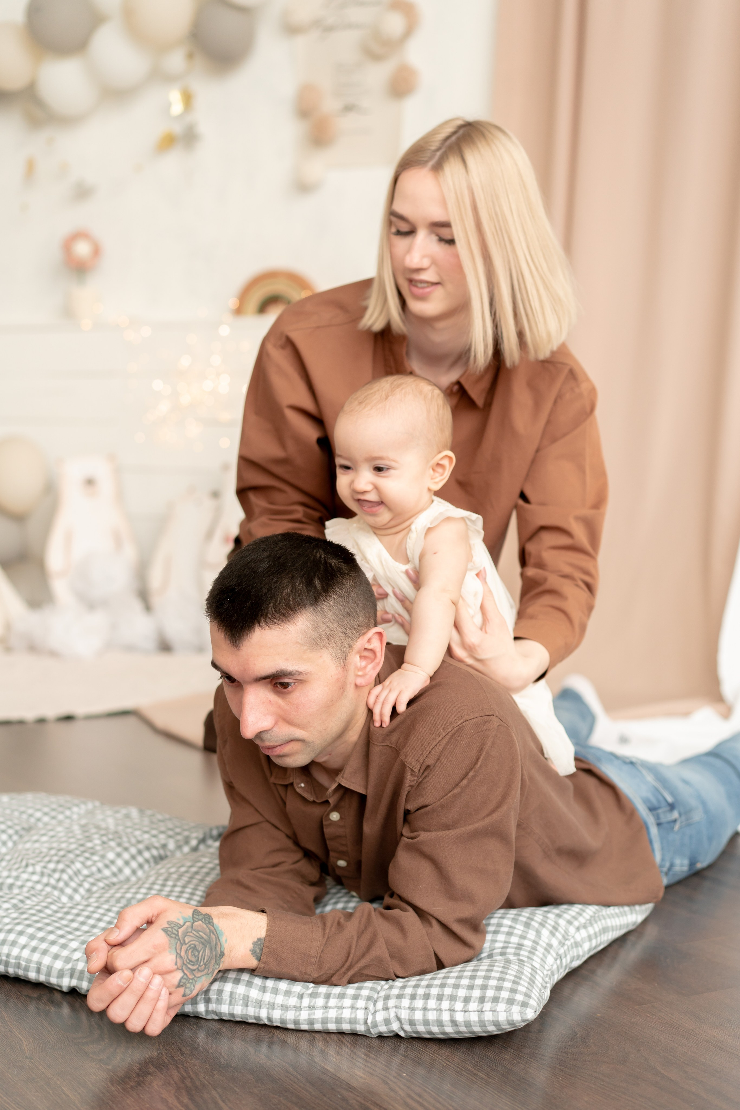 Машенька с мамой и папой!. Детская, семейная фотостудия в Санкт-Петербурге ТЕПЛО