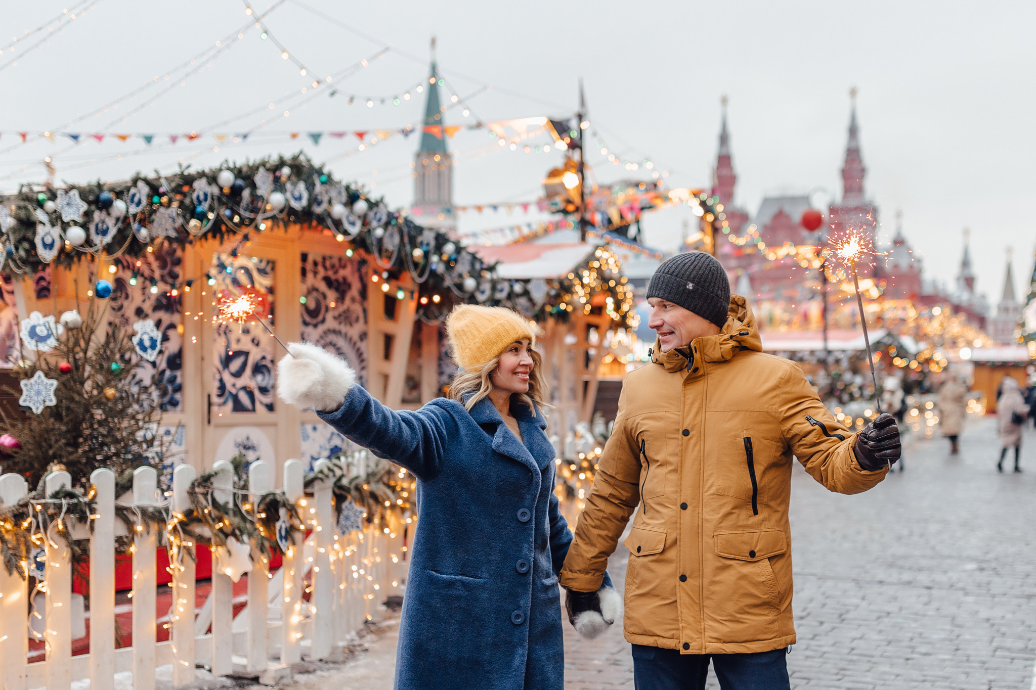 Новогодняя фотосессия на Гум-Ярмарке. Свадебный фотограф в Москве Дарья Олендарёва