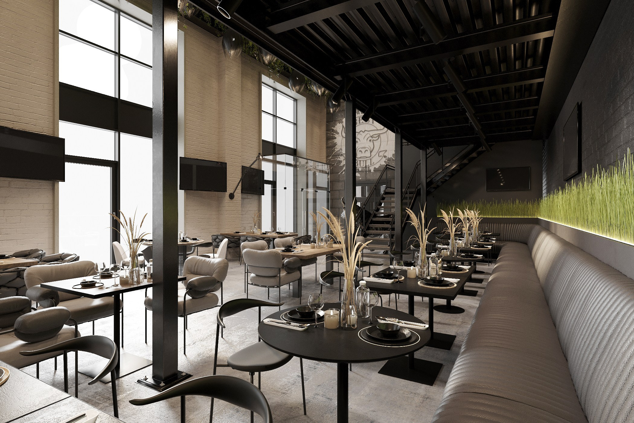 Ресторан «BestBull» спб, Газовая 10. АННА ДРОЖИЛИНА дизайнер интерьера