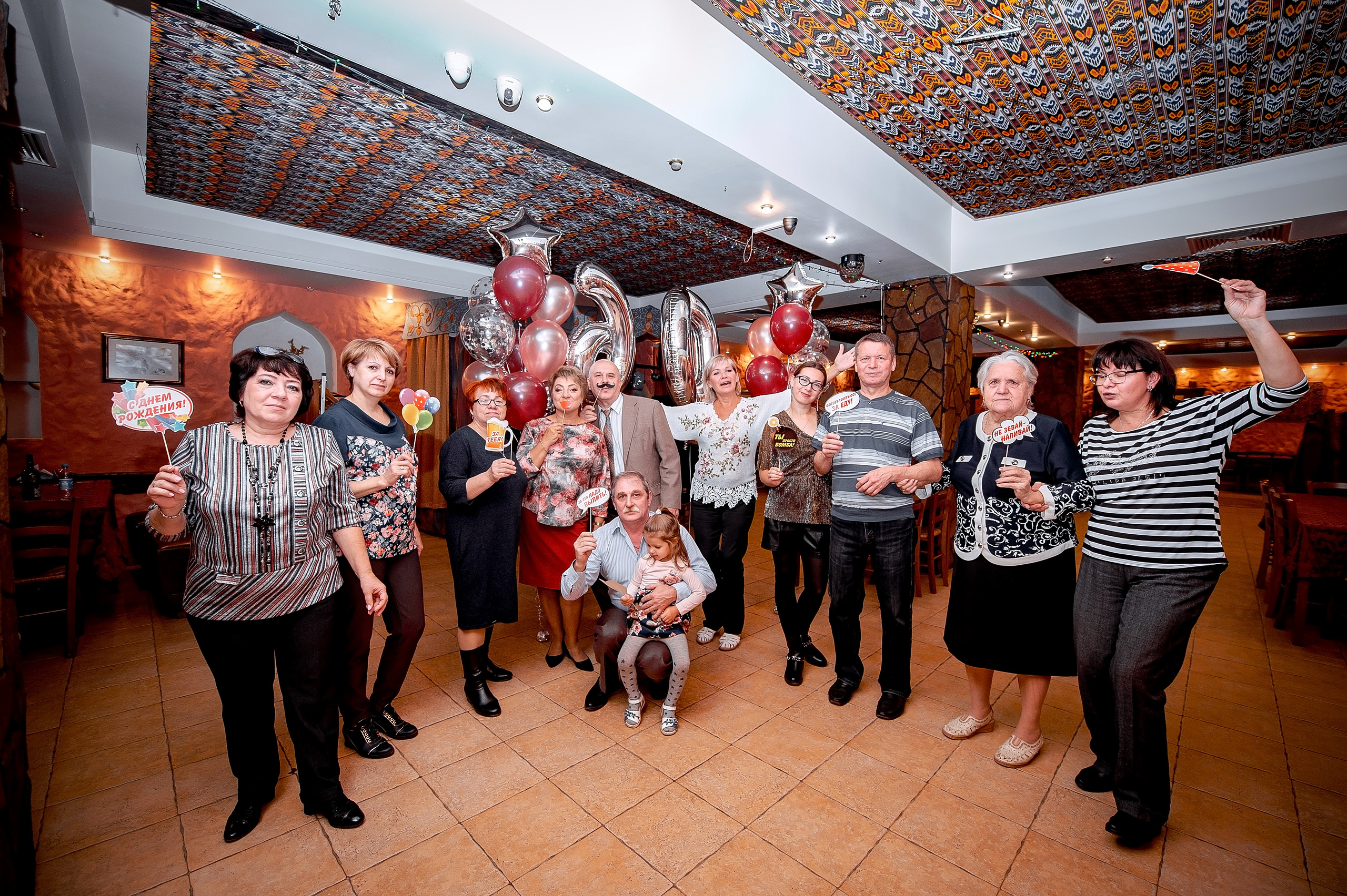 Фотосъемка юбилея в Щелково в кафе Бухара. Свадебный и семейный фотограф Виктория Носачёва. Щелково, Москва и МО