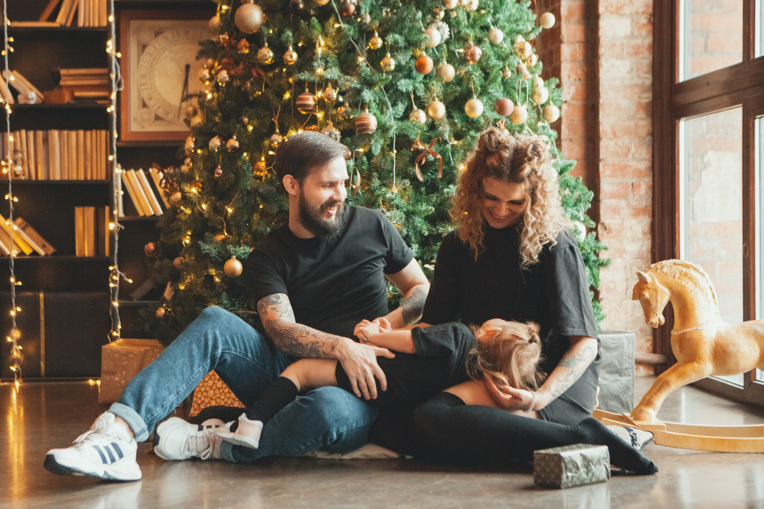 Новогодняя семейная фотосессия в студии. Фотограф Ольга Ефремова