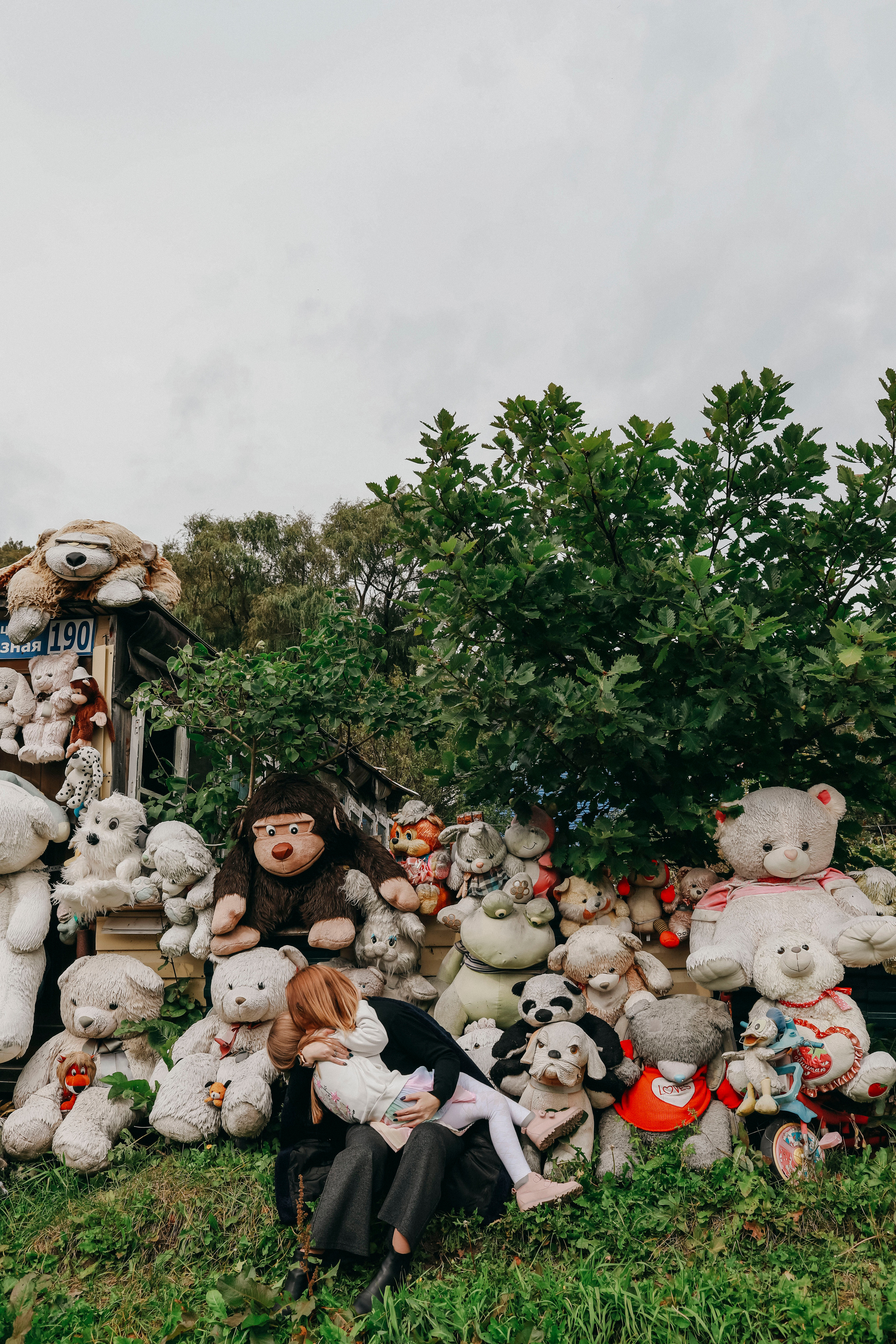 красивый дом украшенный  мягкими игрушками на остраве Сахалин