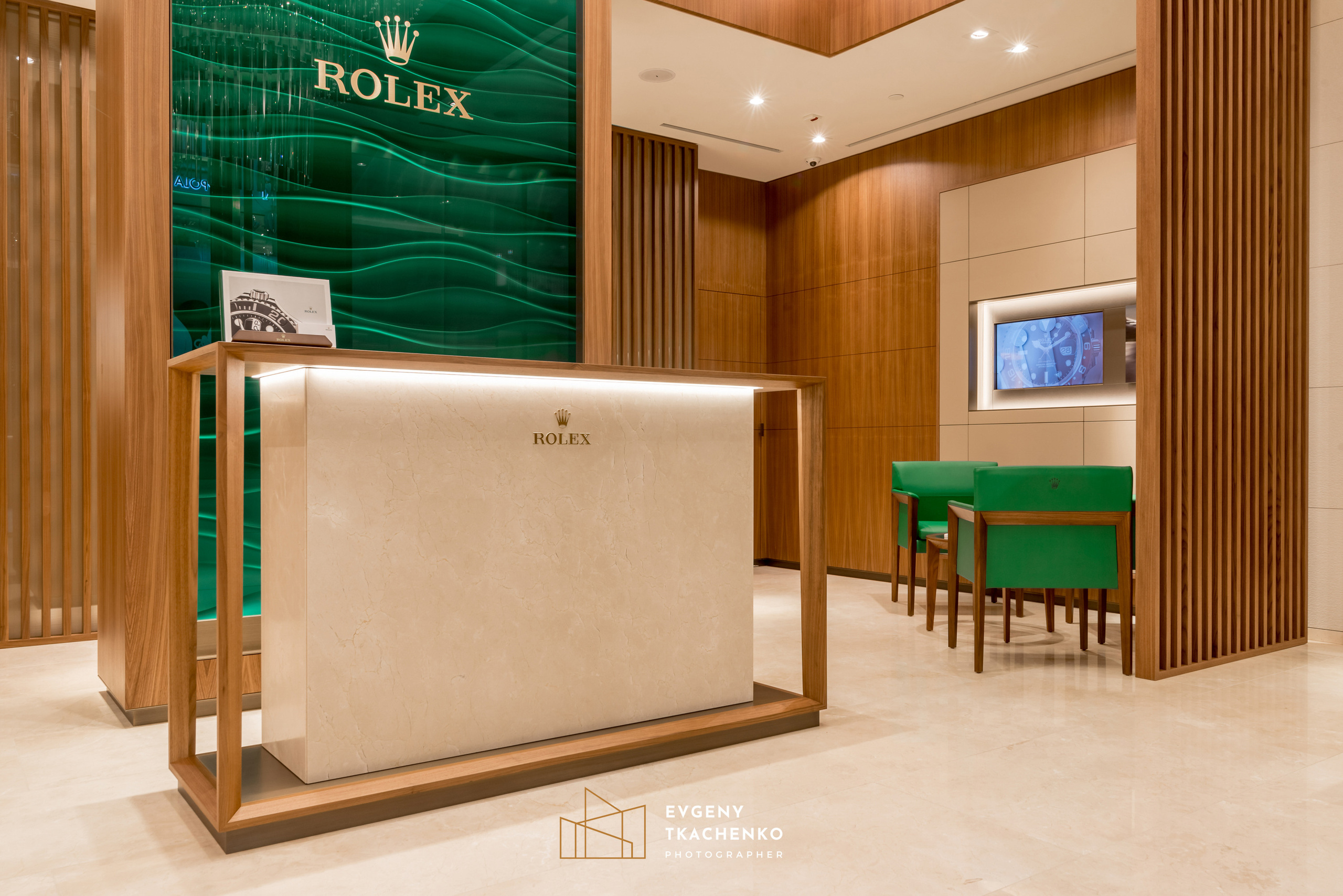 Шоу-рум «Rolex» в Talan Galery. Архитектурный и интерьерный фотограф в Казахстане