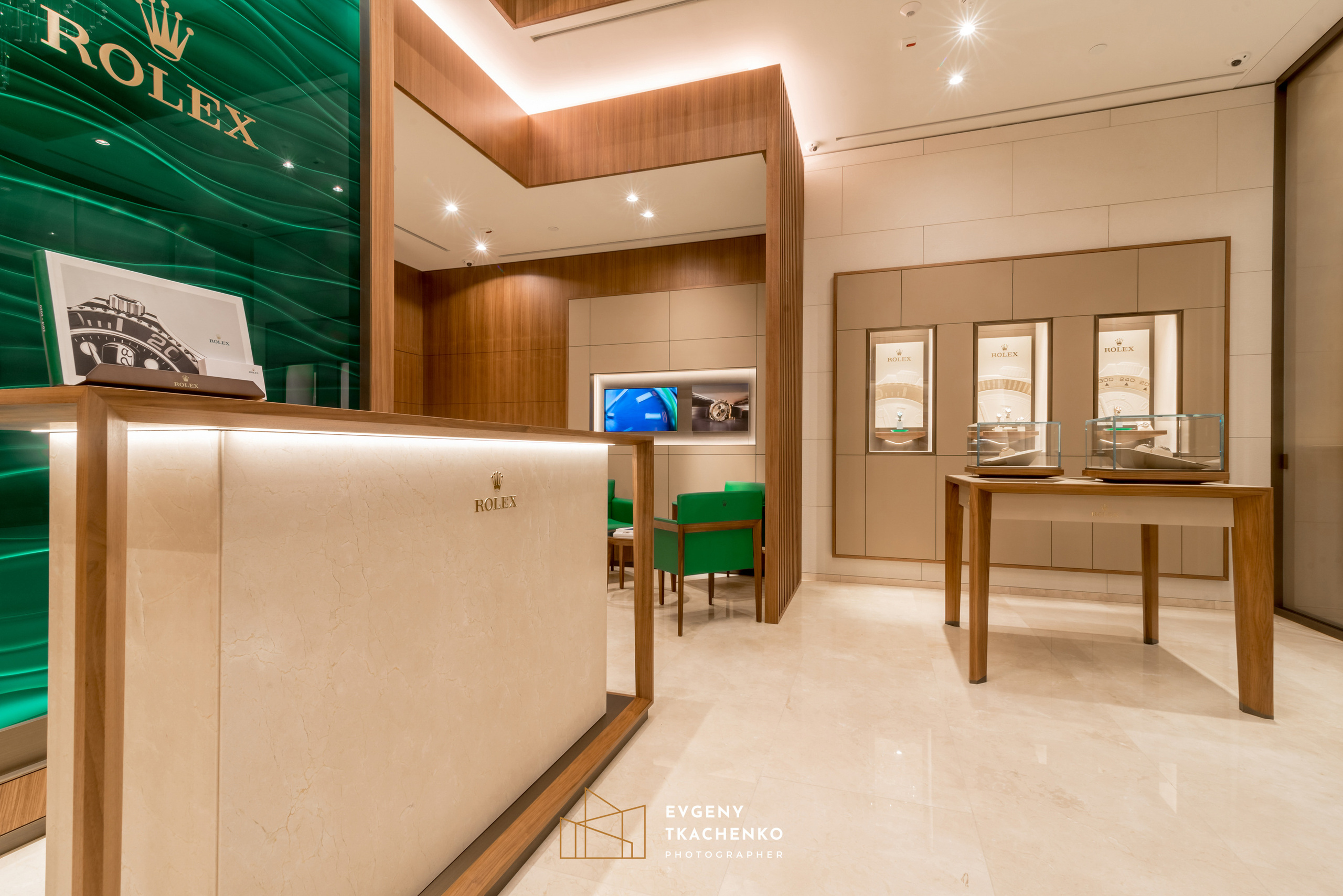 Шоу-рум «Rolex» в Talan Galery. Архитектурный и интерьерный фотограф в Казахстане