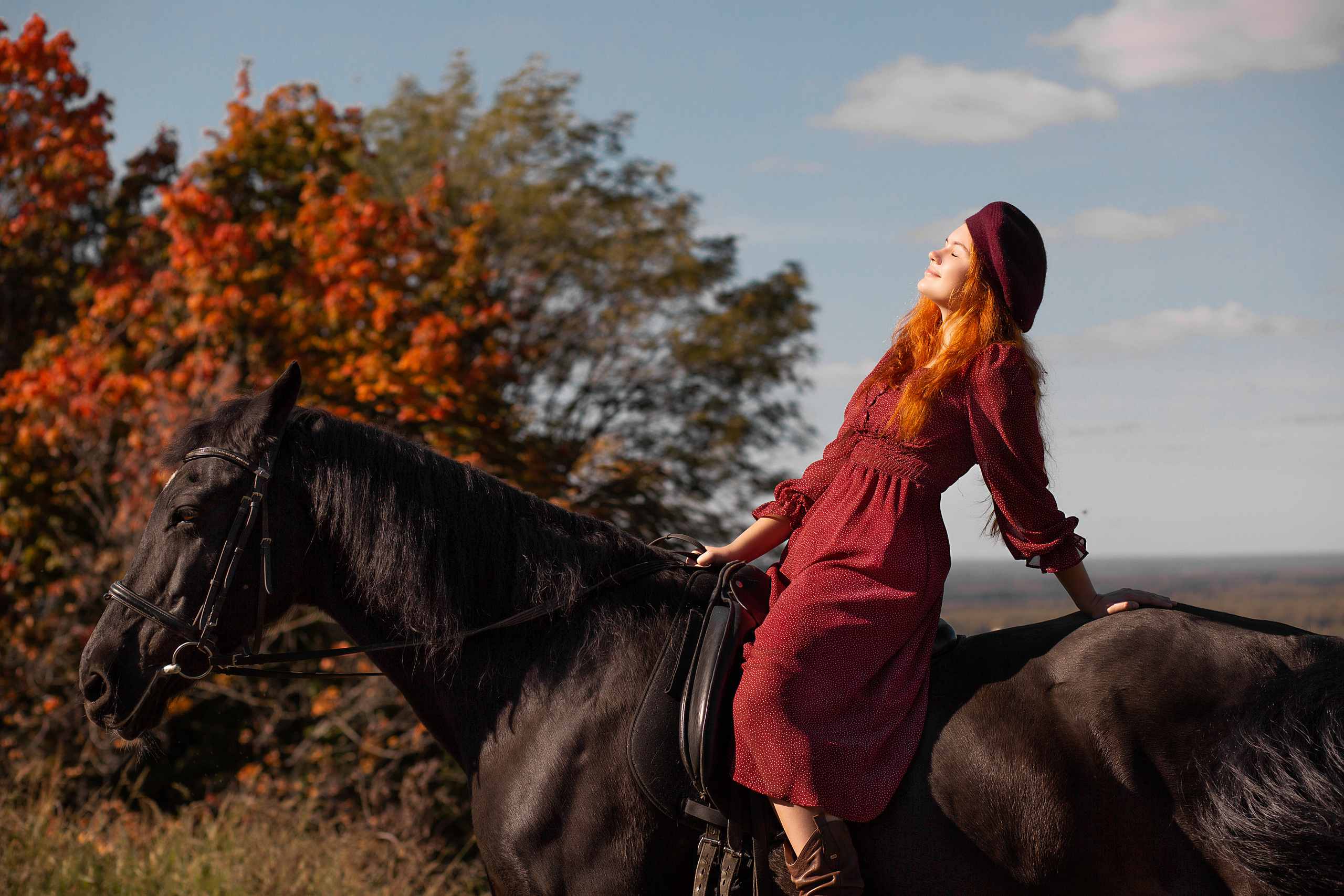 Юля и Жасмин. Фотосессия с лошадьми в Нижнем Новгороде