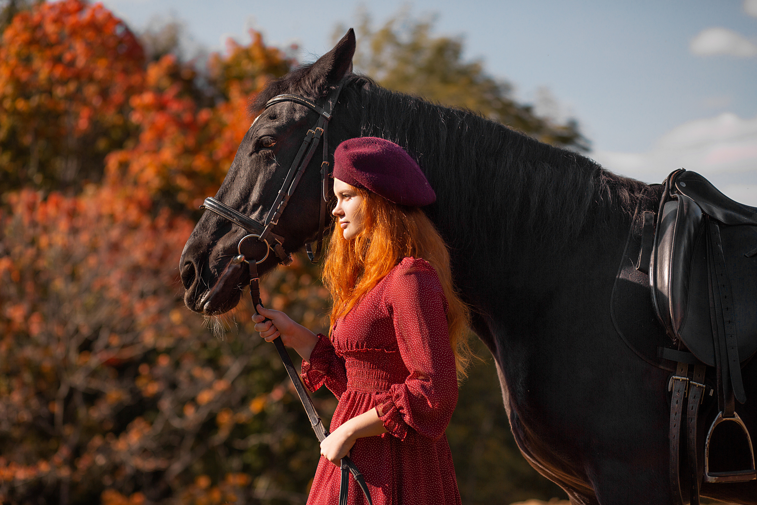 Юля и Жасмин. Фотосессия с лошадьми в Нижнем Новгороде