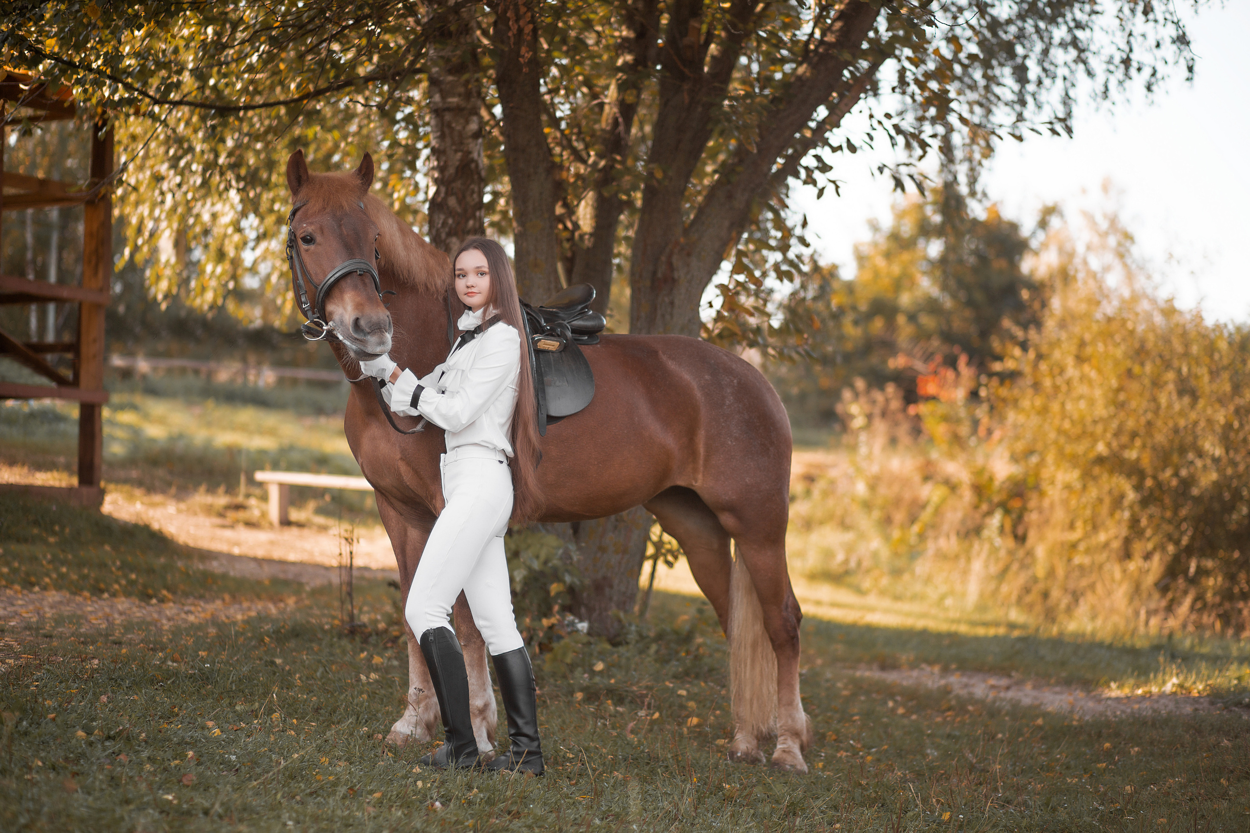 Ульяна и Радуга. Фотосессия с лошадьми в Нижнем Новгороде