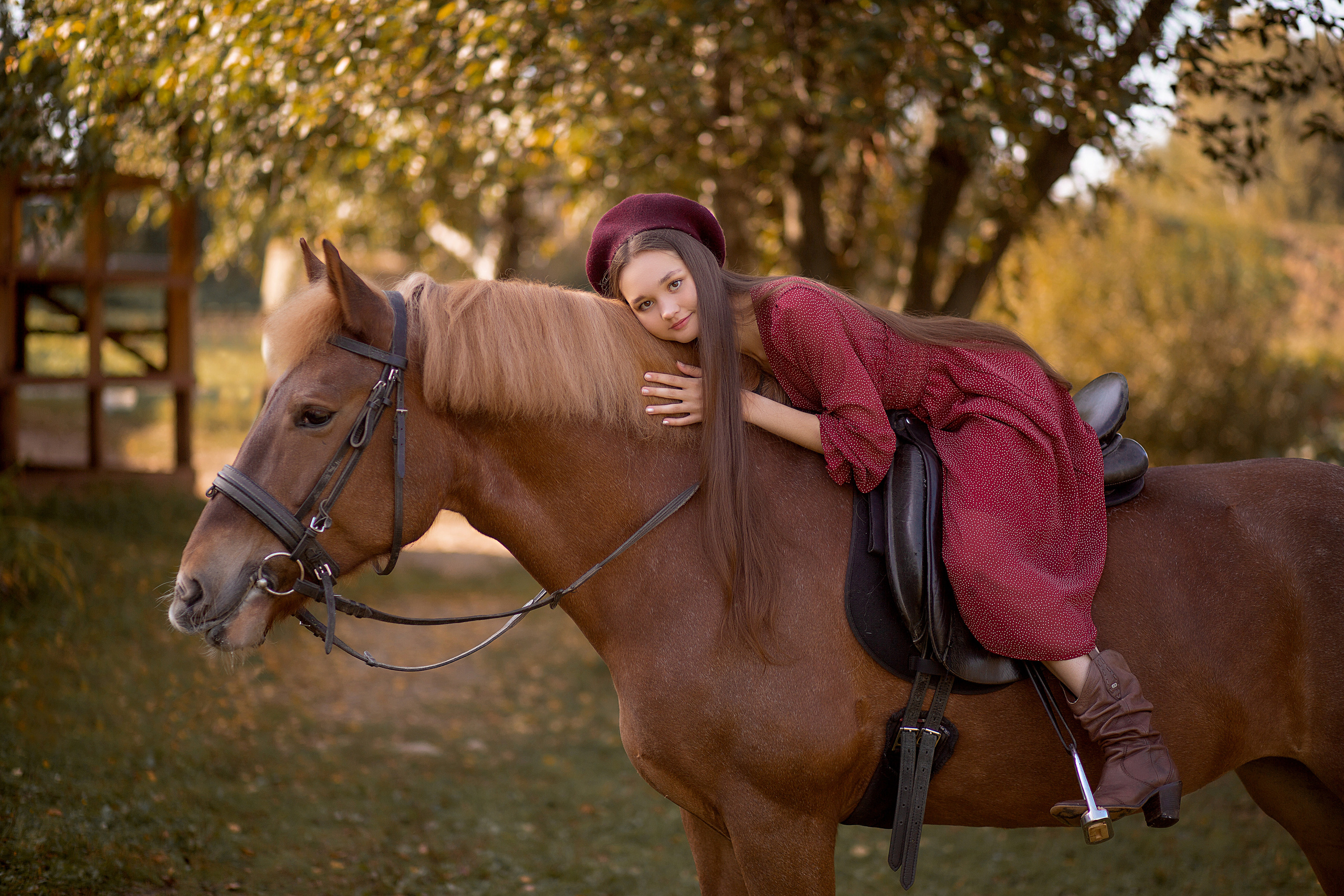 Ульяна и Радуга. Фотосессия с лошадьми в Нижнем Новгороде