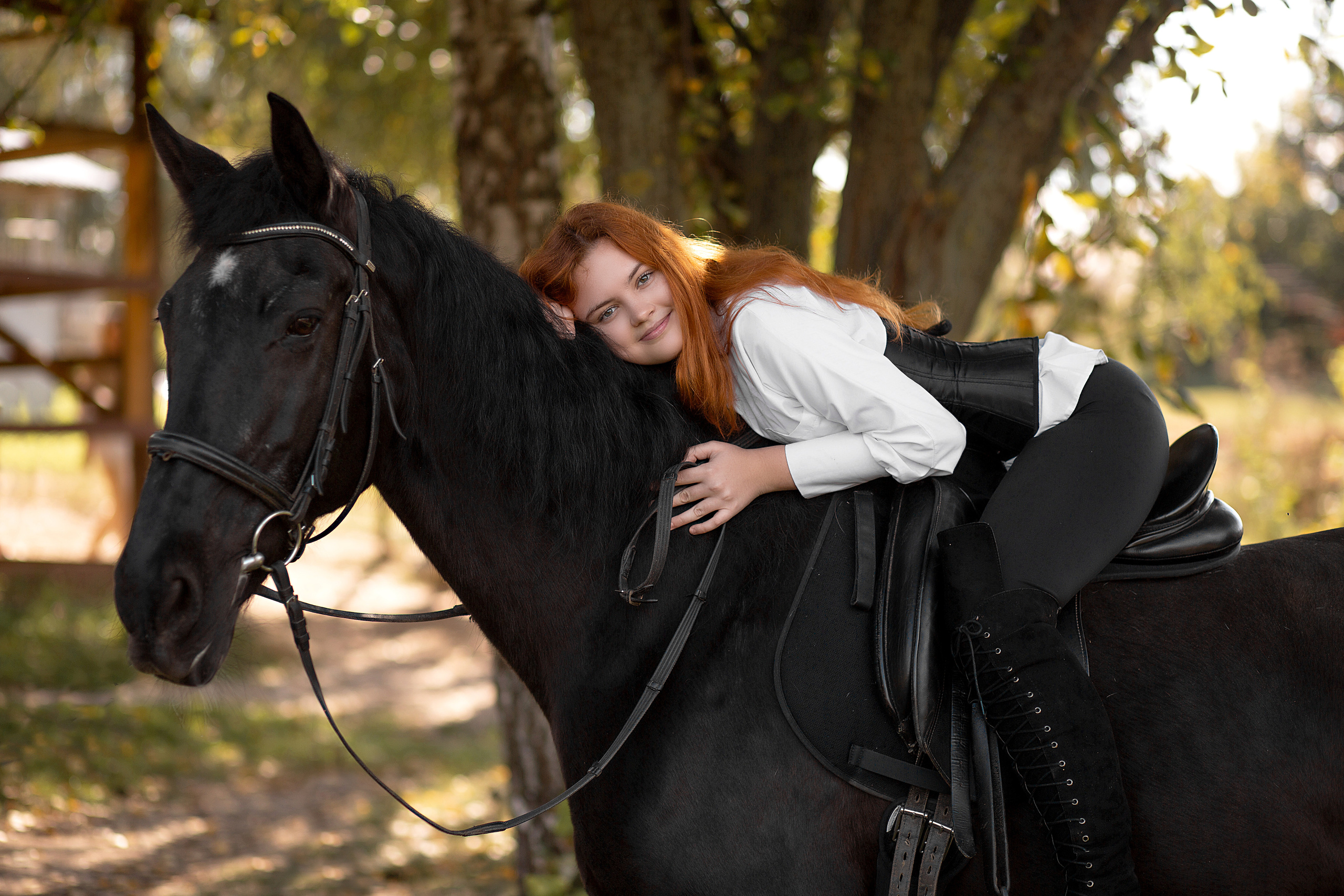 Юля и Жасмин. Фотосессия с лошадьми в Нижнем Новгороде