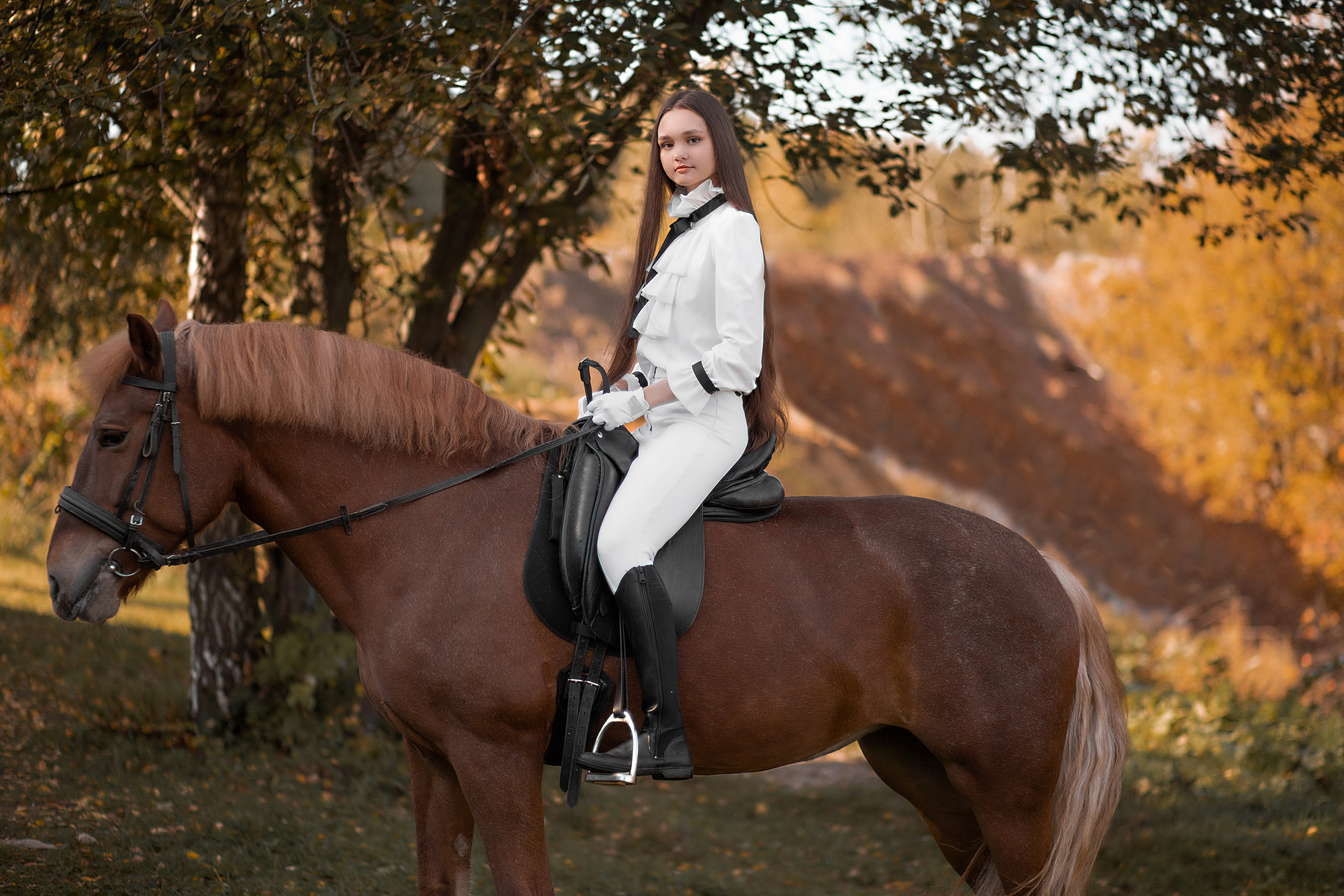 Ульяна и Радуга. Фотосессия с лошадьми в Нижнем Новгороде