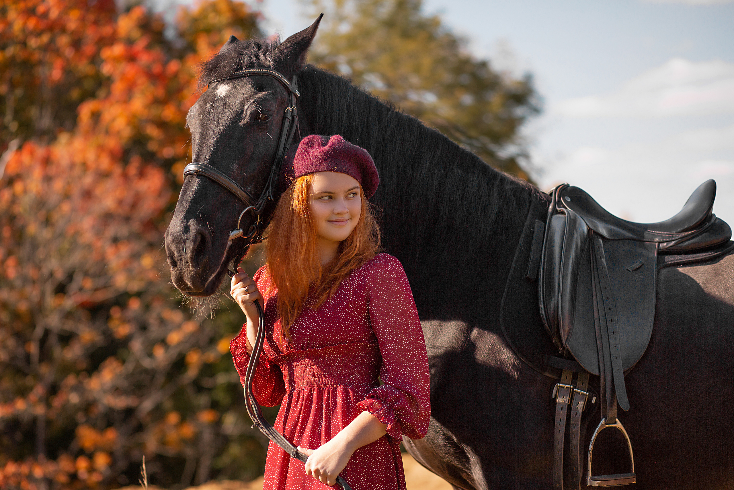 Юля и Жасмин. Фотосессия с лошадьми в Нижнем Новгороде