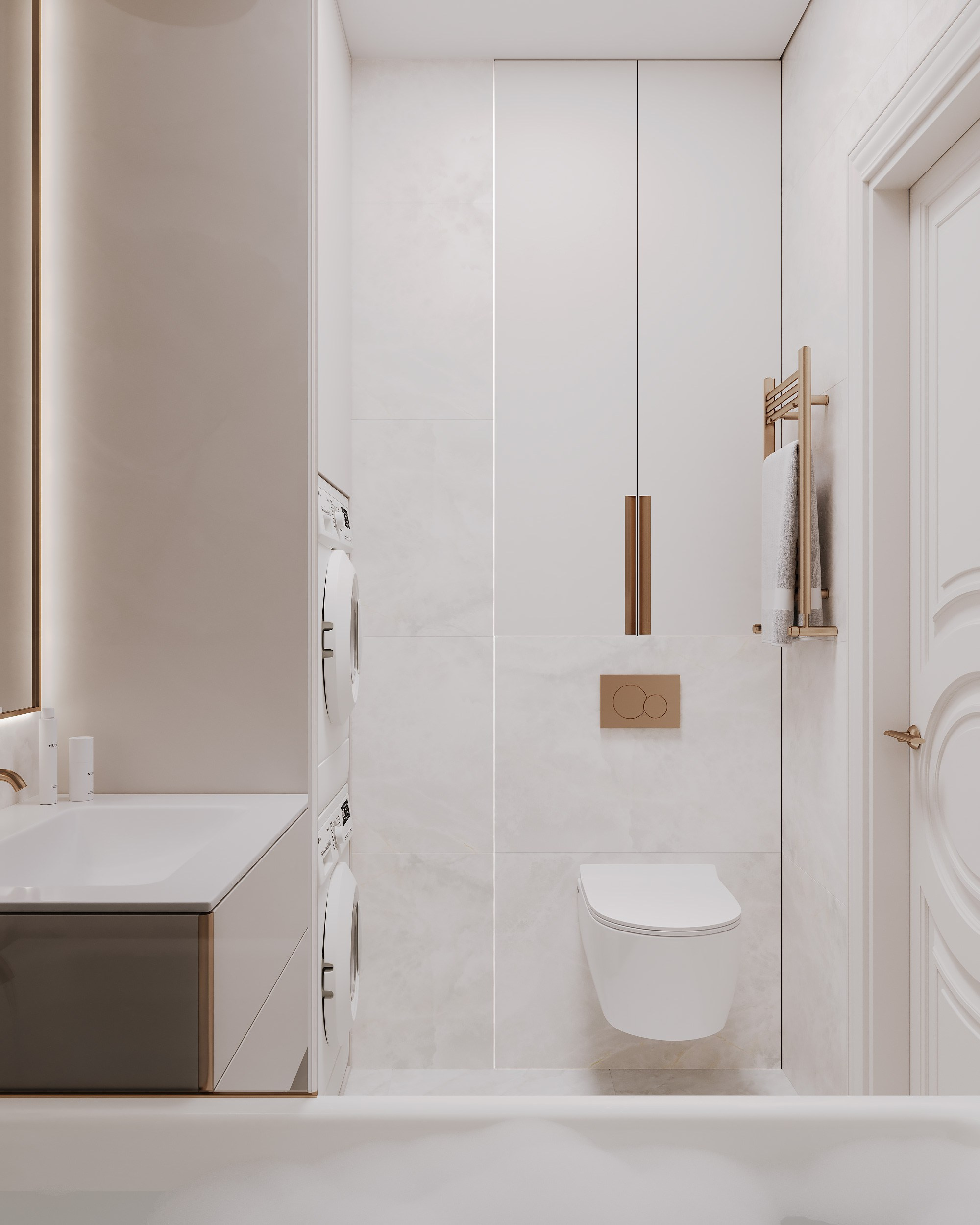 Blue Classic. Дизайн интерьера | 3D визуализация | Миланская Марина