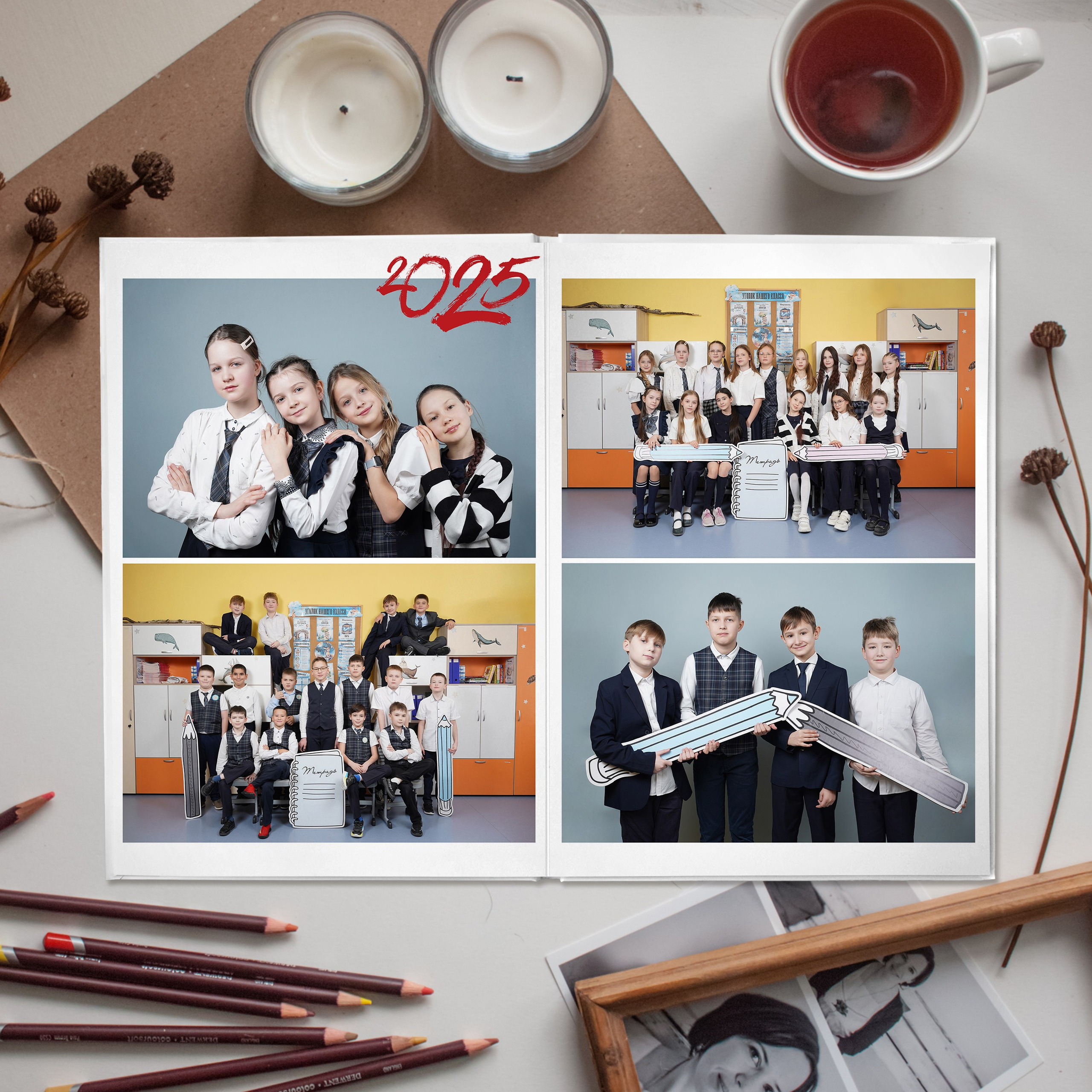 Фотокнига выпускника начальной школы индивидуальный выпускной альбом. Фотограф в детский сад в Екатеринбурге, выпускные альбомы Юлия Умерова