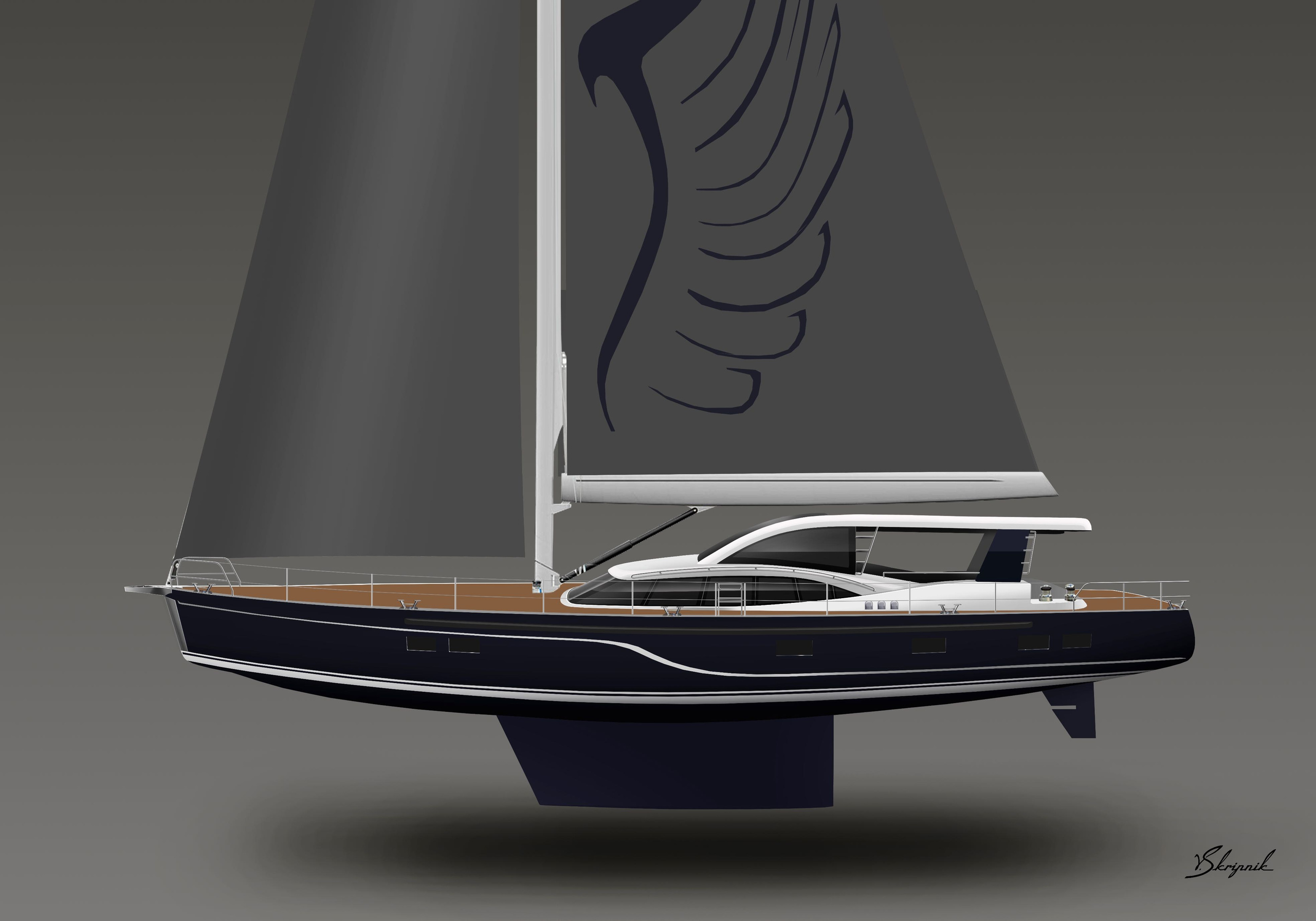 Индивидуальный дизайн парусной яхты Oyster 625. Design Yachts and Cars