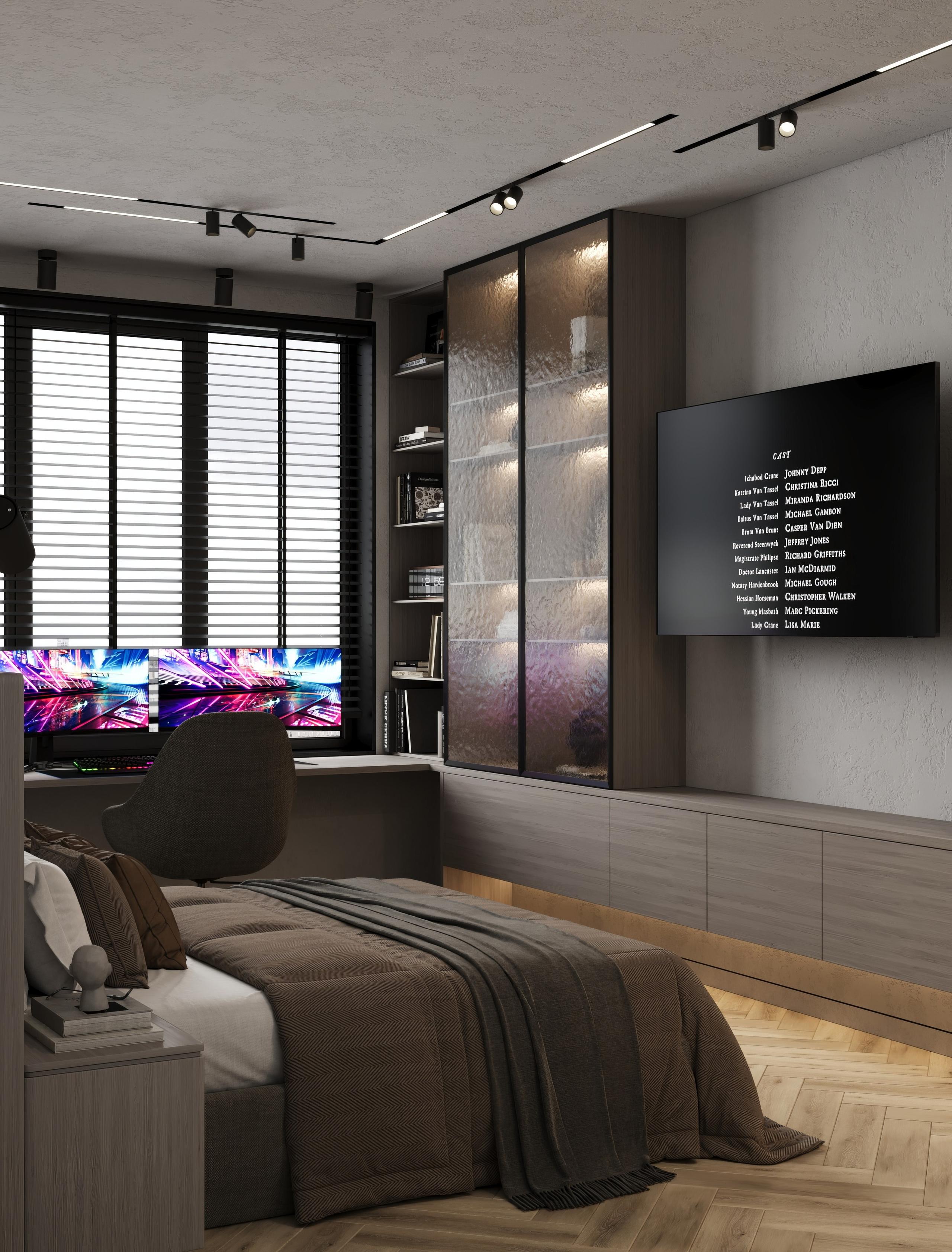 Визуализация квартиры для молодого человека UNO. Головинские пруды. Москва 40 m². Заказать 3d визуализацию интерьеров — Дарья Веденёва