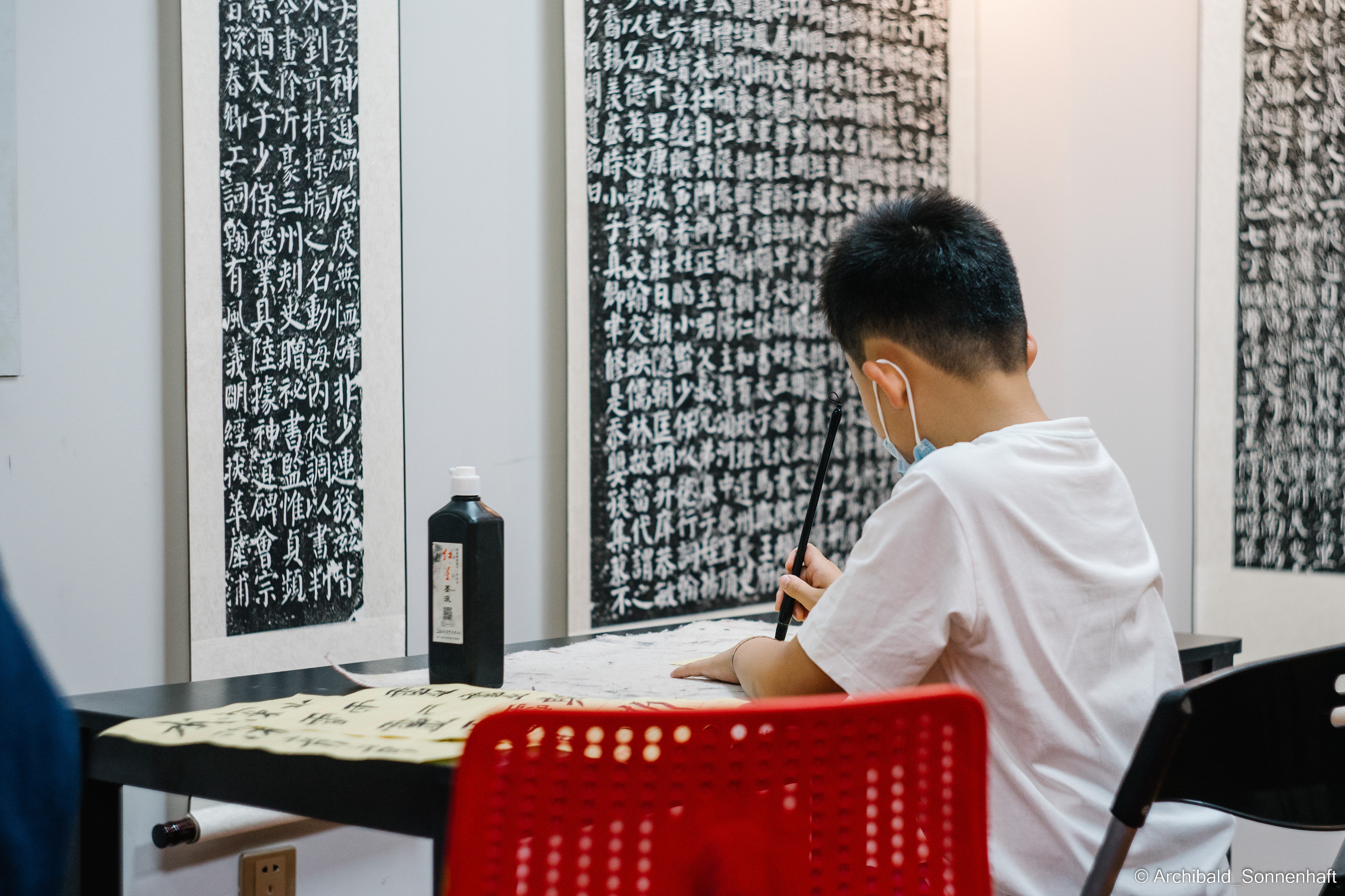 Calligraphy, Korean food and Black swans. Photographer in Guangzhou, China. Archibald Sonnenhaft