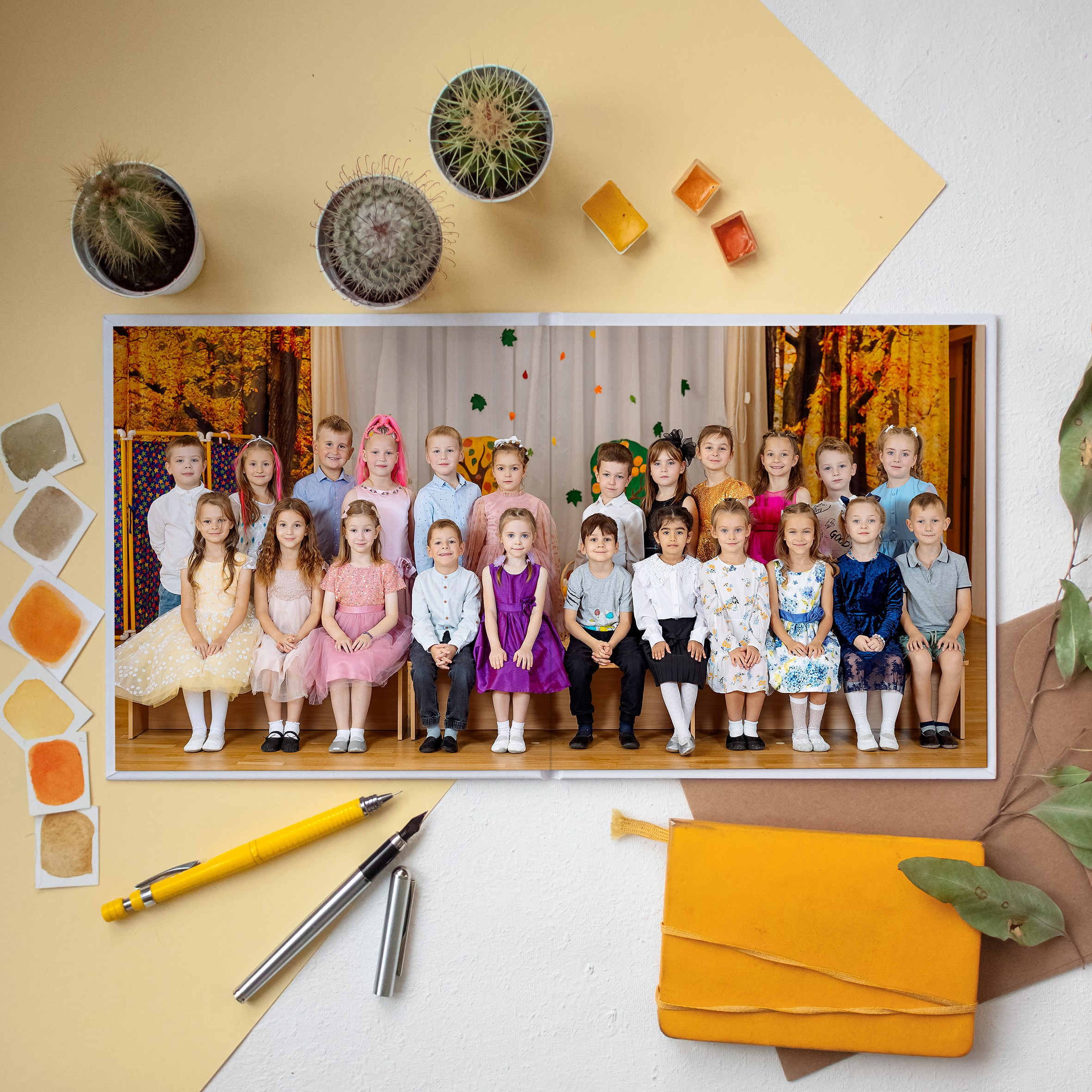 Дизайн «Воздушное путешествие» 20×20. Выпускные альбомы СПБ для садов и школ | Фотограф Олька Евченко