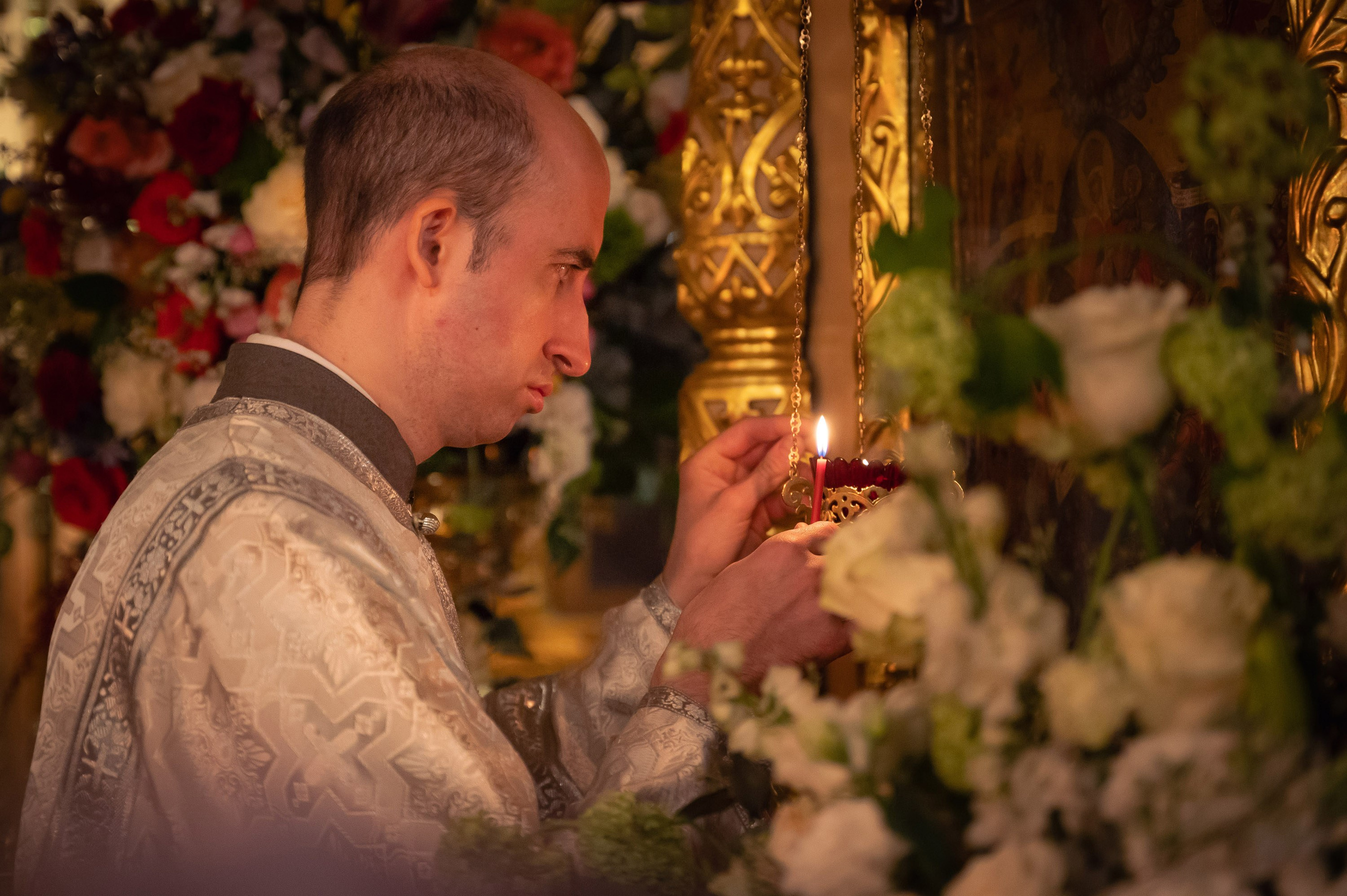 Богородский храм. Пасха. Полунощница, Божественная литургия. Антон и Татьяна Денисенко — В храме