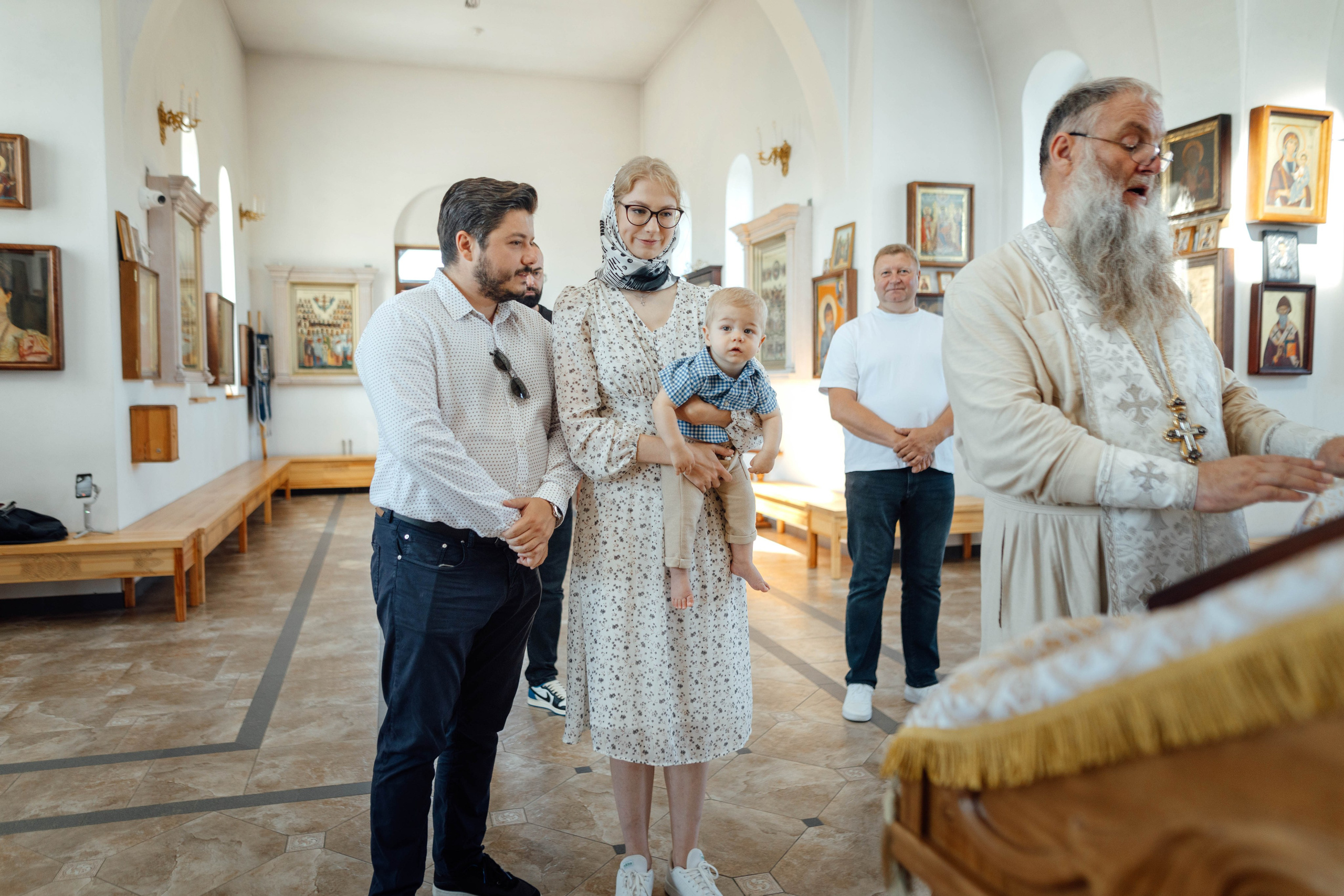 Крещение Энвера (Михаила), д. Колядищи, храм Успения Пр. Богородицы, август 2025