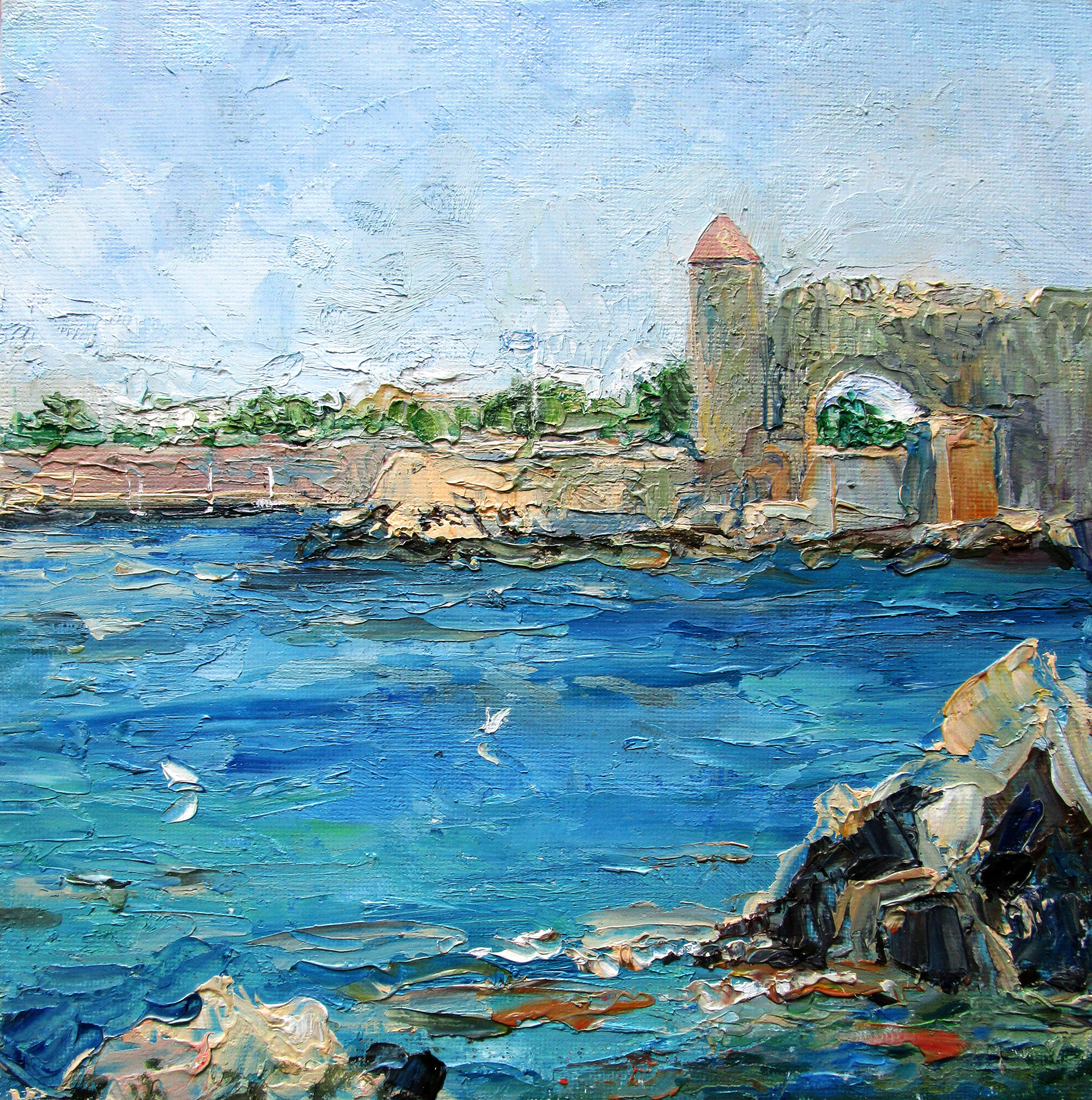 "Крепость Родоса"; холст / масло / мастихин, 2021