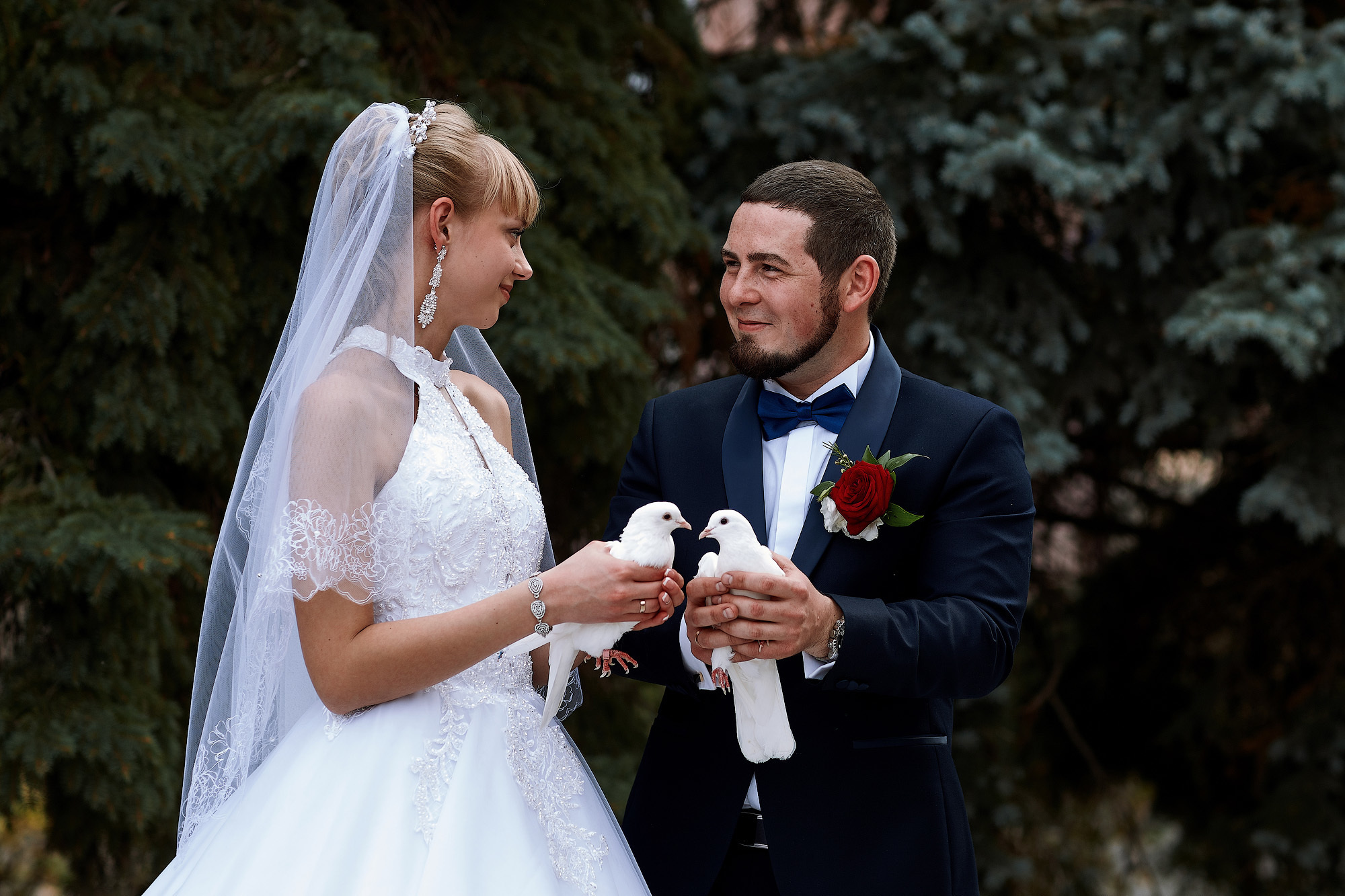 Свадебная регистрация прогулка в соснах. Фото видео съёмка в Белой Калитве дуэт Герман и Инна