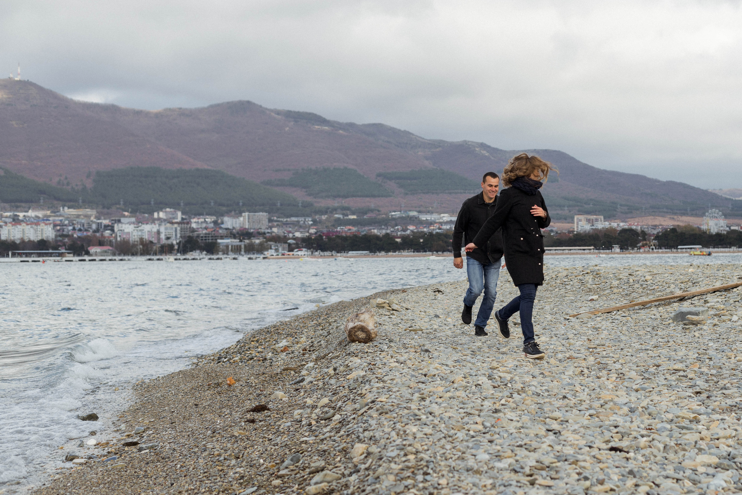 Яна и Дима / зимний пляж