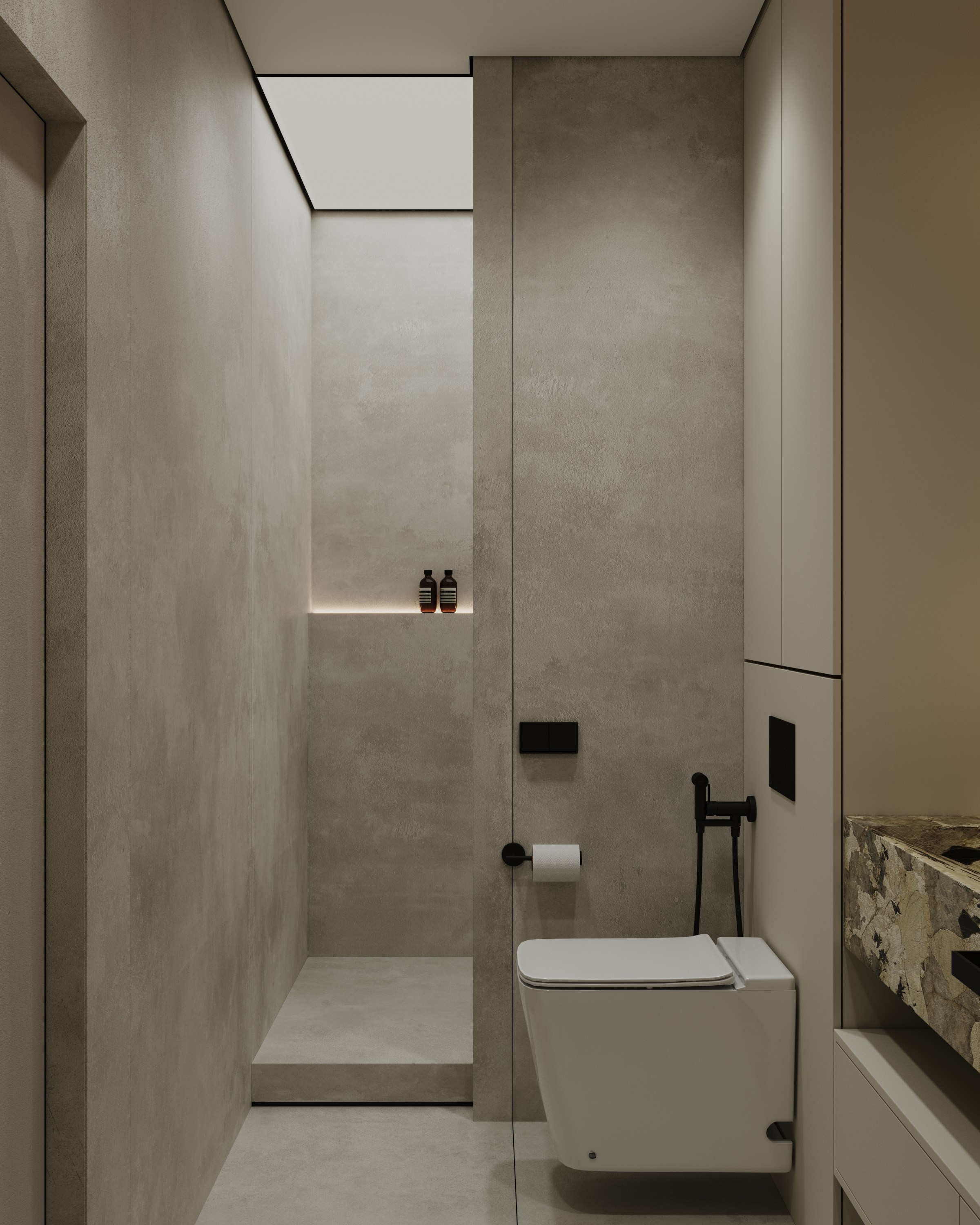 Санузел № 1. Визуализации интерьера