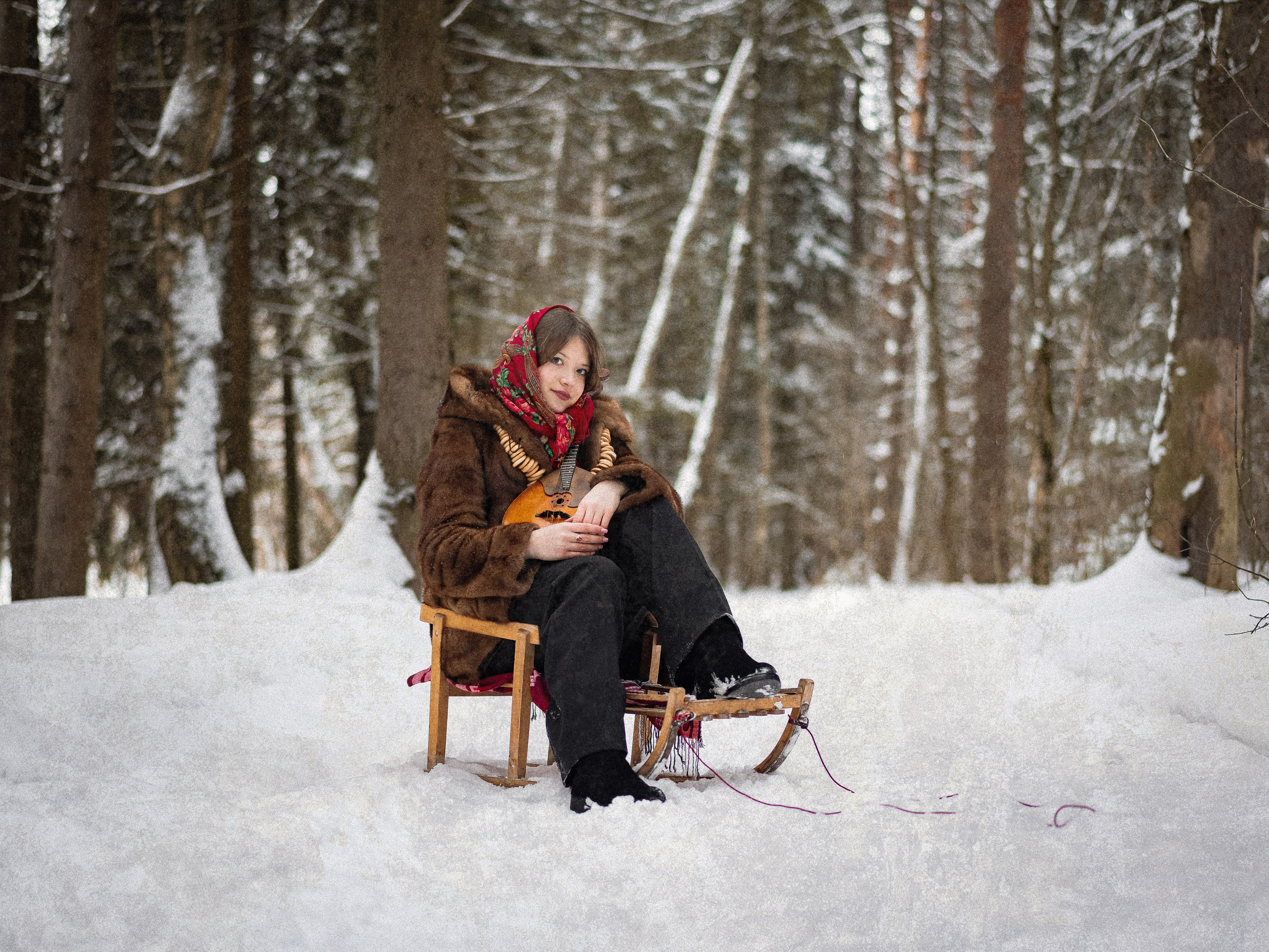 Ольга — фотосессия в зимнем стиле. Фотограф Москва