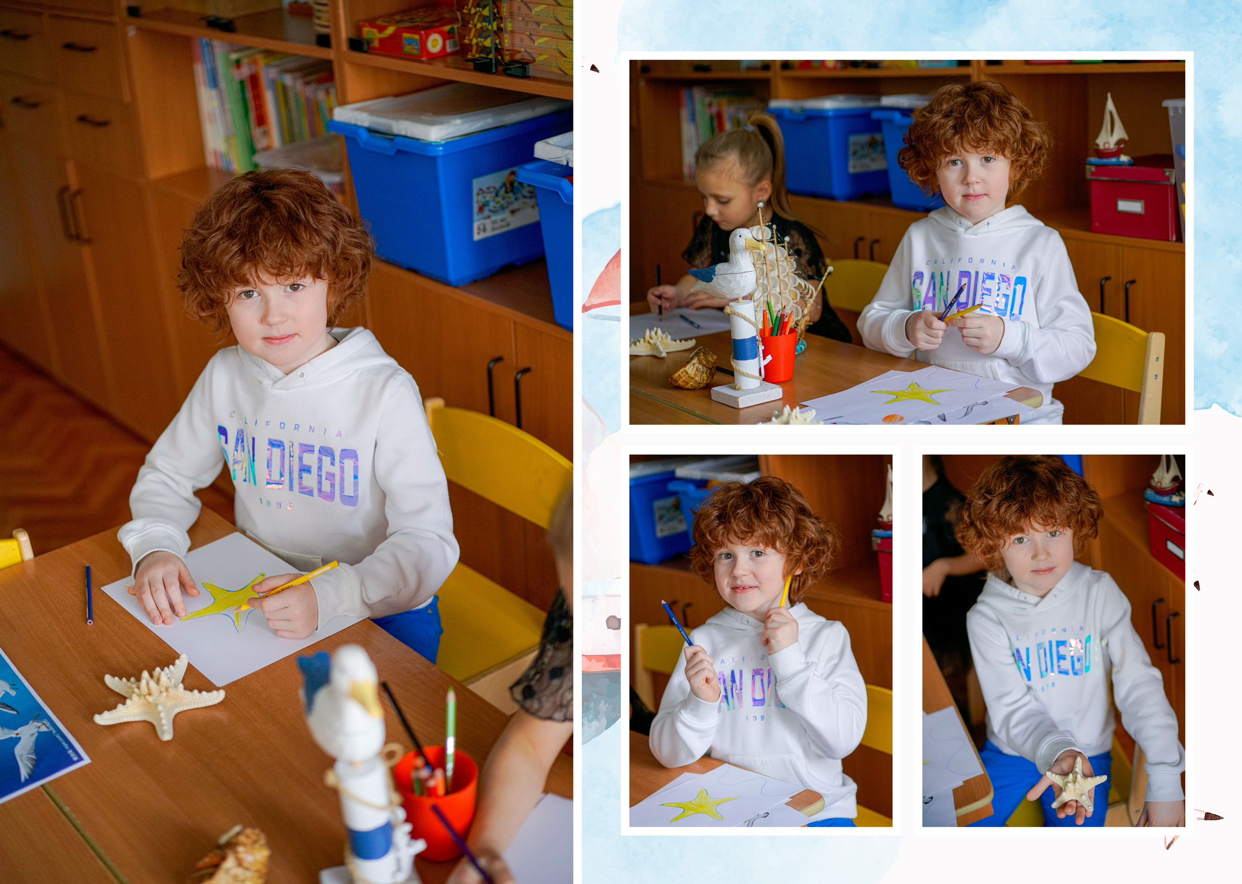 Персональные развороты и обложка дизайн «Кораблик». Анна Белашова ВЫПУСКНЫЕ АЛЬБОМЫ, фото и видеосъёмка