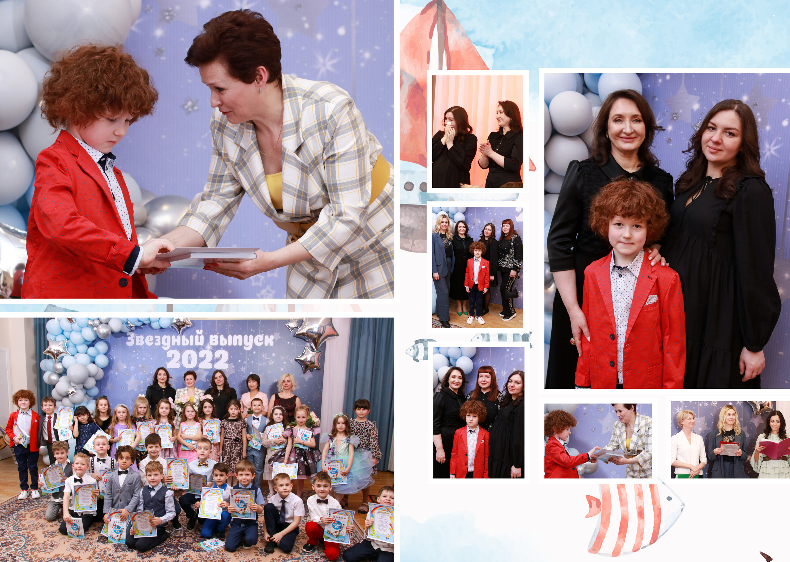 Персональные развороты и обложка дизайн «Кораблик». Анна Белашова ВЫПУСКНЫЕ АЛЬБОМЫ, фото и видеосъёмка