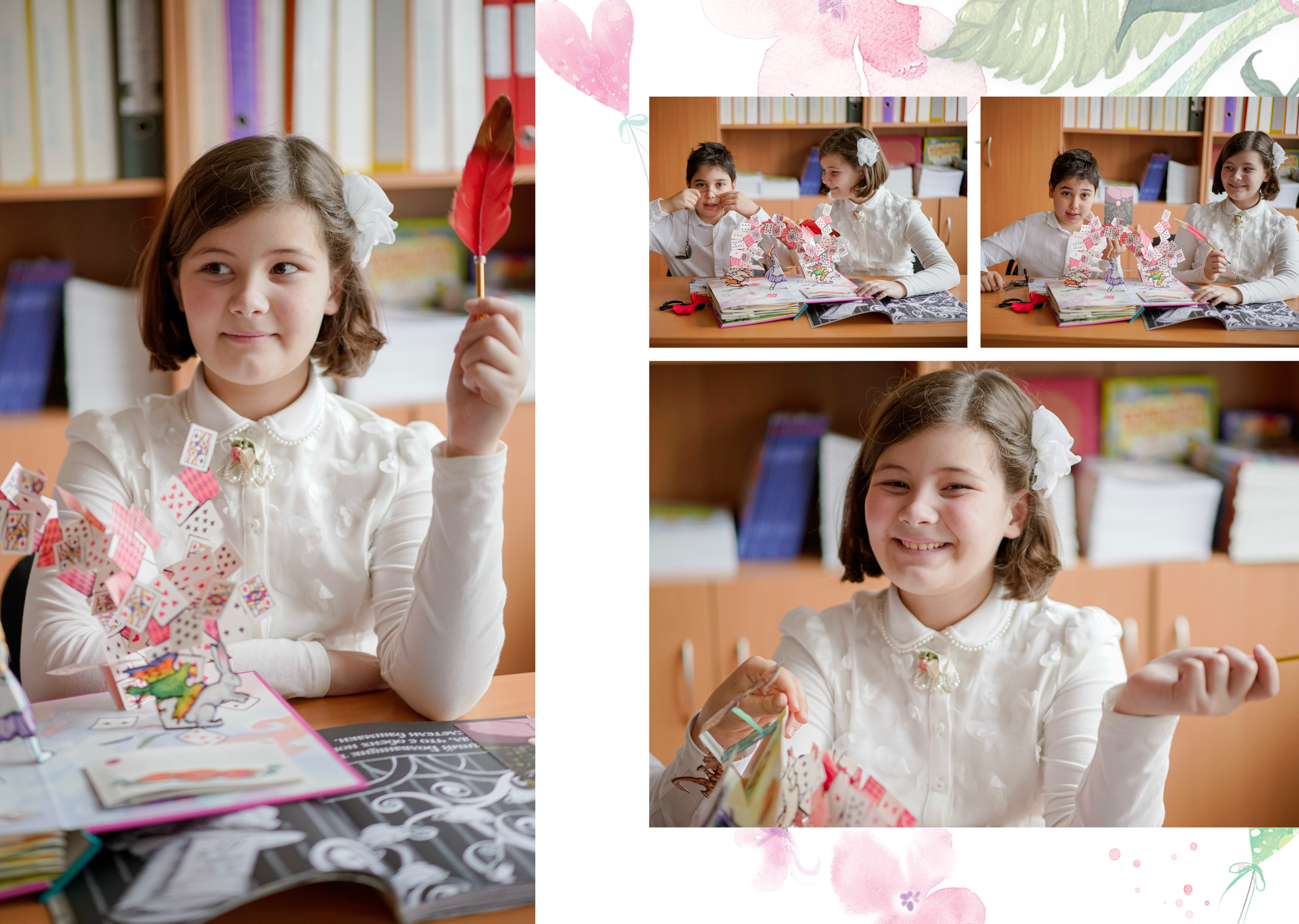 Школа МГПУ Дизайн «Алиса в стране чудес» ИНДИВИДУАЛЬНЫЕ РАЗВОРОТЫ. Анна Белашова ВЫПУСКНЫЕ АЛЬБОМЫ, фото и видеосъёмка