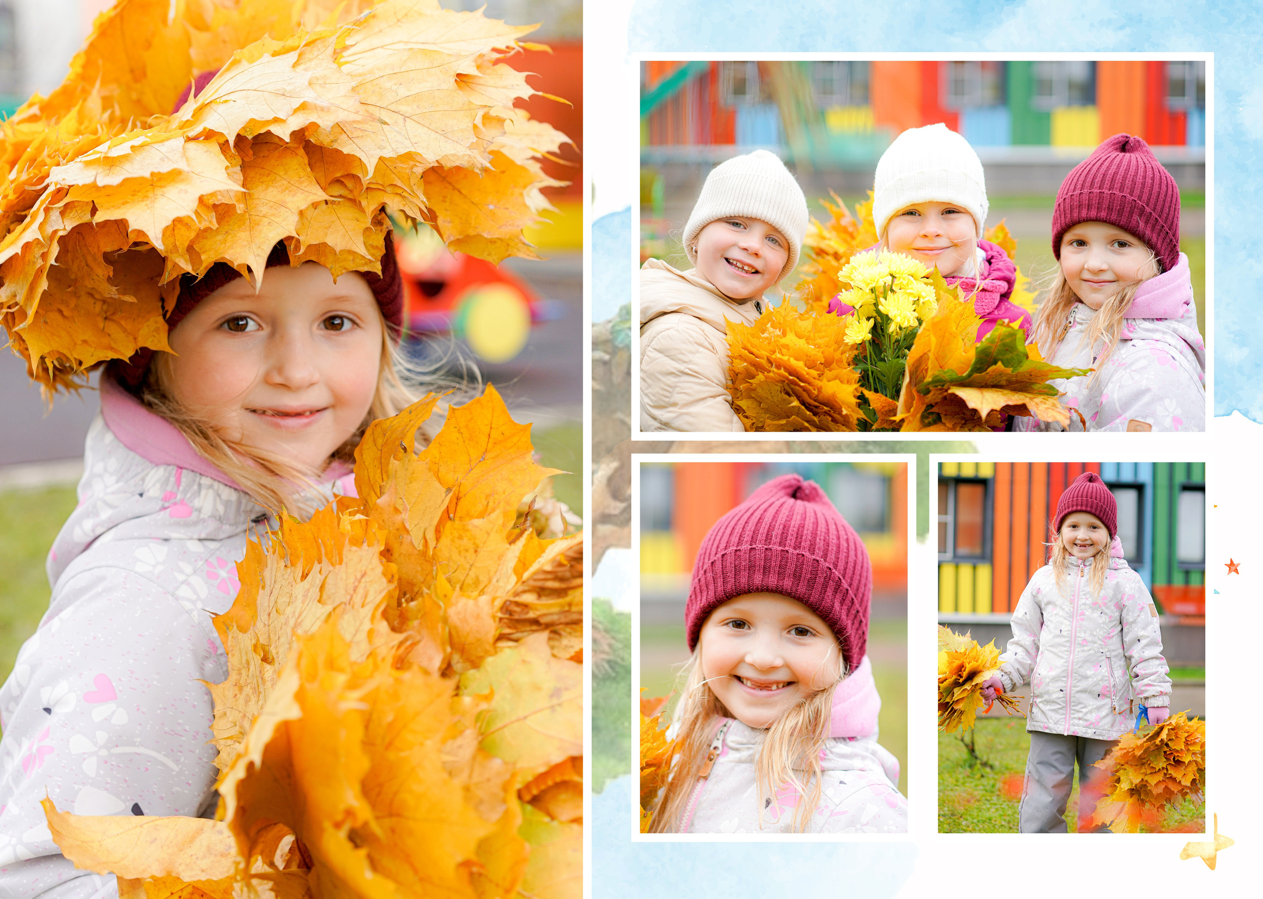 Индивидуальные развороты «Цветочная страна». Анна Белашова ВЫПУСКНЫЕ АЛЬБОМЫ, фото и видеосъёмка