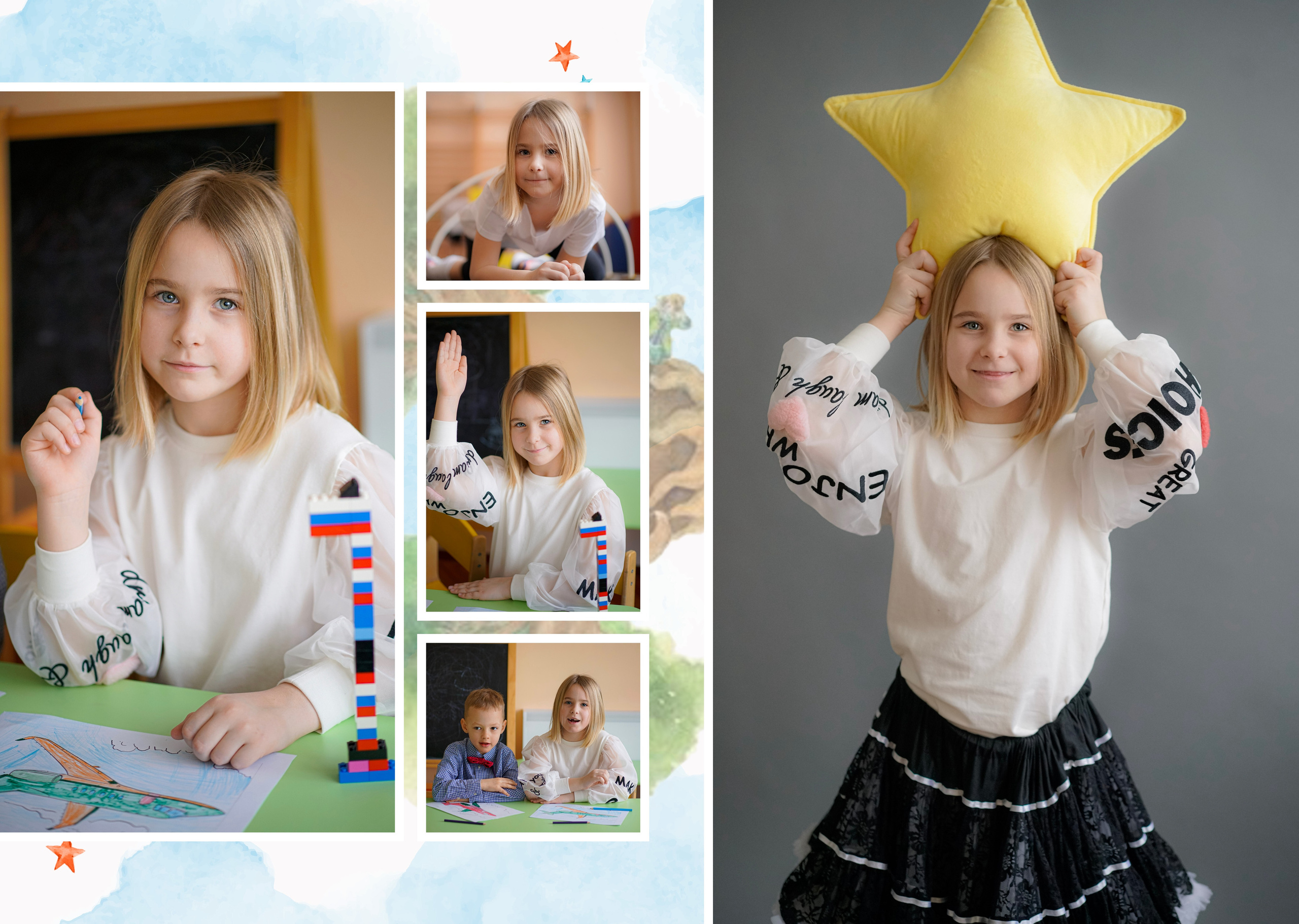 Персональные развороты и обложки «Маленький принц». Анна Белашова ВЫПУСКНЫЕ АЛЬБОМЫ, фото и видеосъёмка