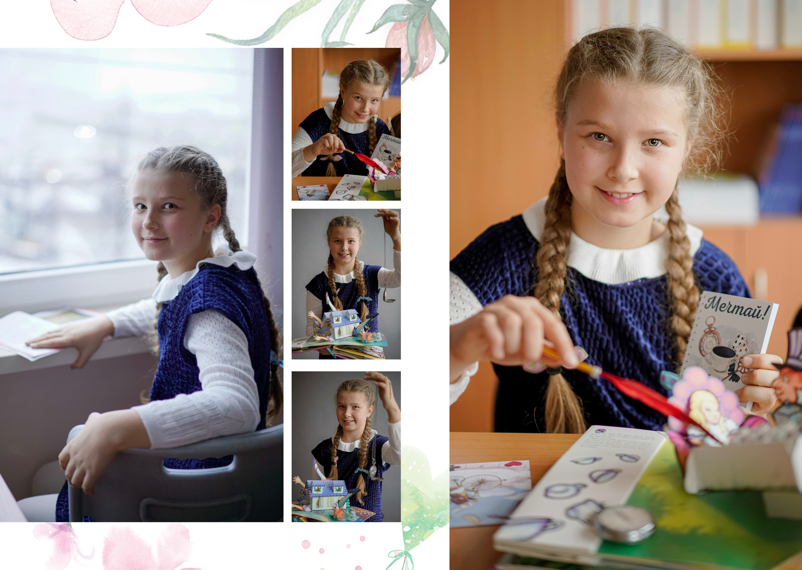 Школа МГПУ Дизайн «Алиса в стране чудес» ИНДИВИДУАЛЬНЫЕ РАЗВОРОТЫ. Анна Белашова ВЫПУСКНЫЕ АЛЬБОМЫ, фото и видеосъёмка