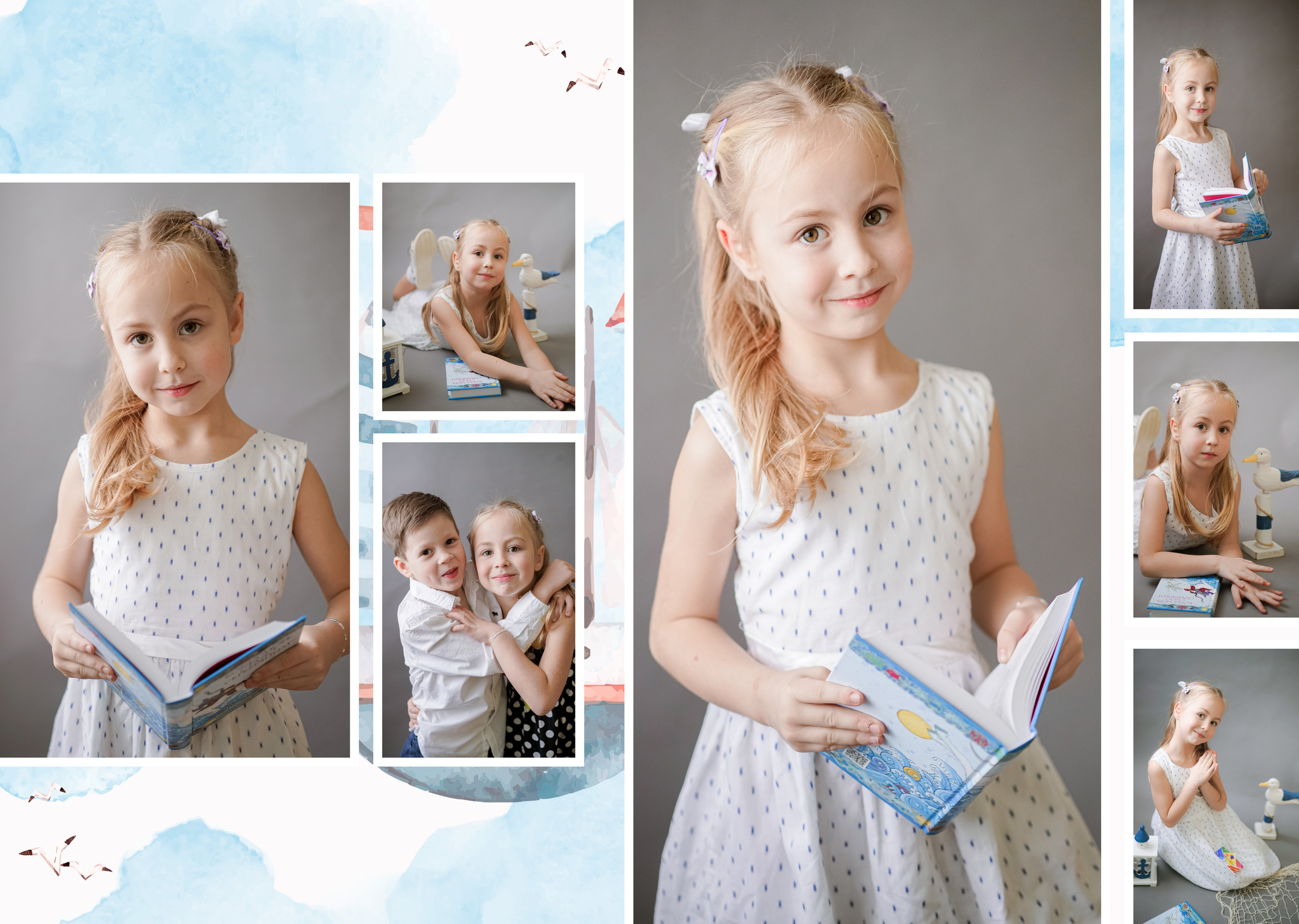 Персональные развороты и обложка дизайн «Кораблик». Анна Белашова ВЫПУСКНЫЕ АЛЬБОМЫ, фото и видеосъёмка