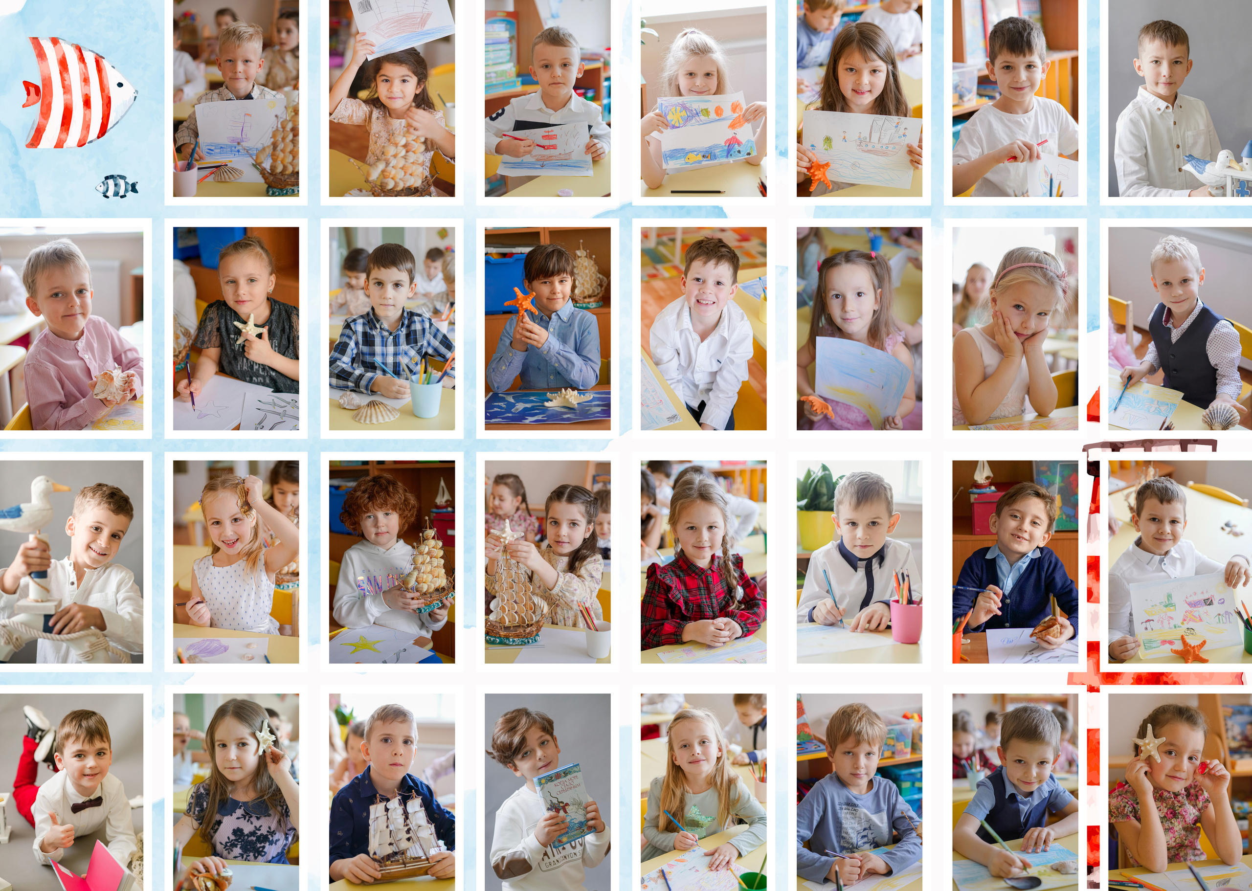 Общие развороты ДИЗАЙН «Кораблик». Анна Белашова ВЫПУСКНЫЕ АЛЬБОМЫ, фото и видеосъёмка