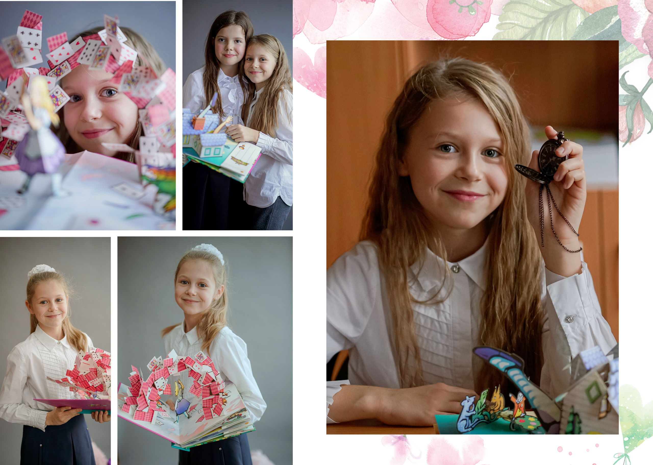 Школа МГПУ Дизайн «Алиса в стране чудес» ИНДИВИДУАЛЬНЫЕ РАЗВОРОТЫ. Анна Белашова ВЫПУСКНЫЕ АЛЬБОМЫ, фото и видеосъёмка